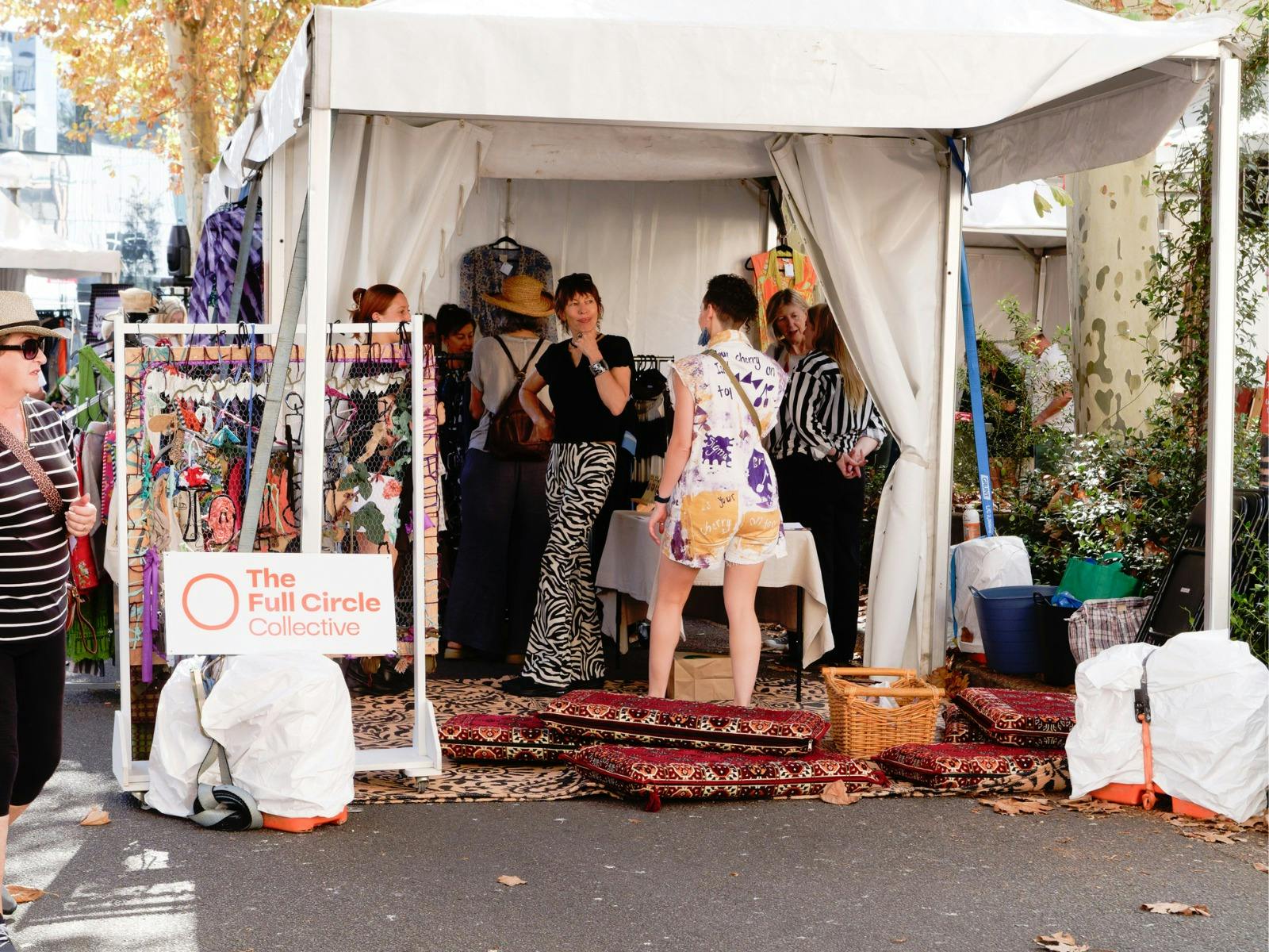 Market stall at Conscious Couture Festival 2025 runway.