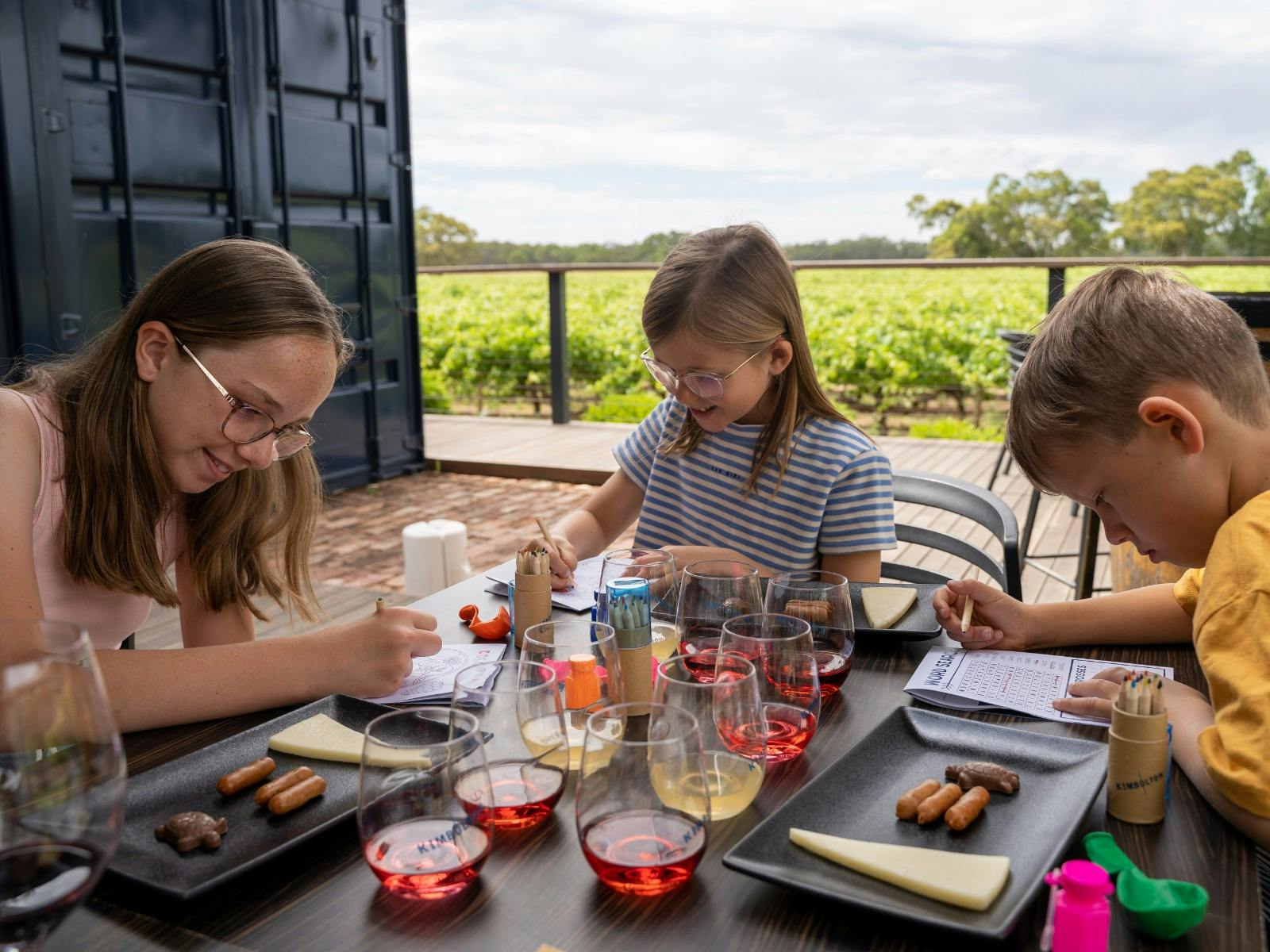 Kids Tasting Flight Kimbolton Wines Langhorne Creek