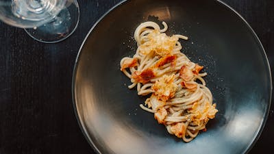 Jerusalem artichoke spaghetti, coral mushroom, saltbush salt