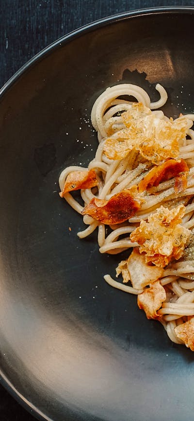Jerusalem artichoke spaghetti, coral mushroom, saltbush salt