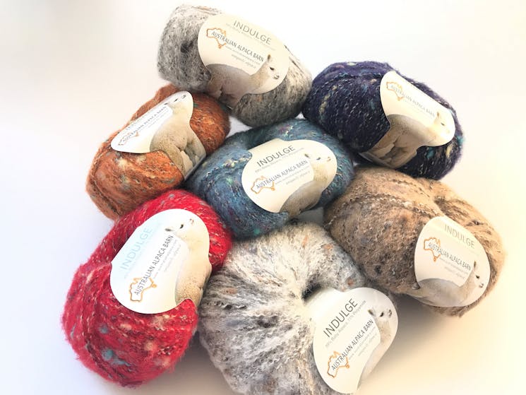 A small section of Australian Alpaca Barns own brand of yarn