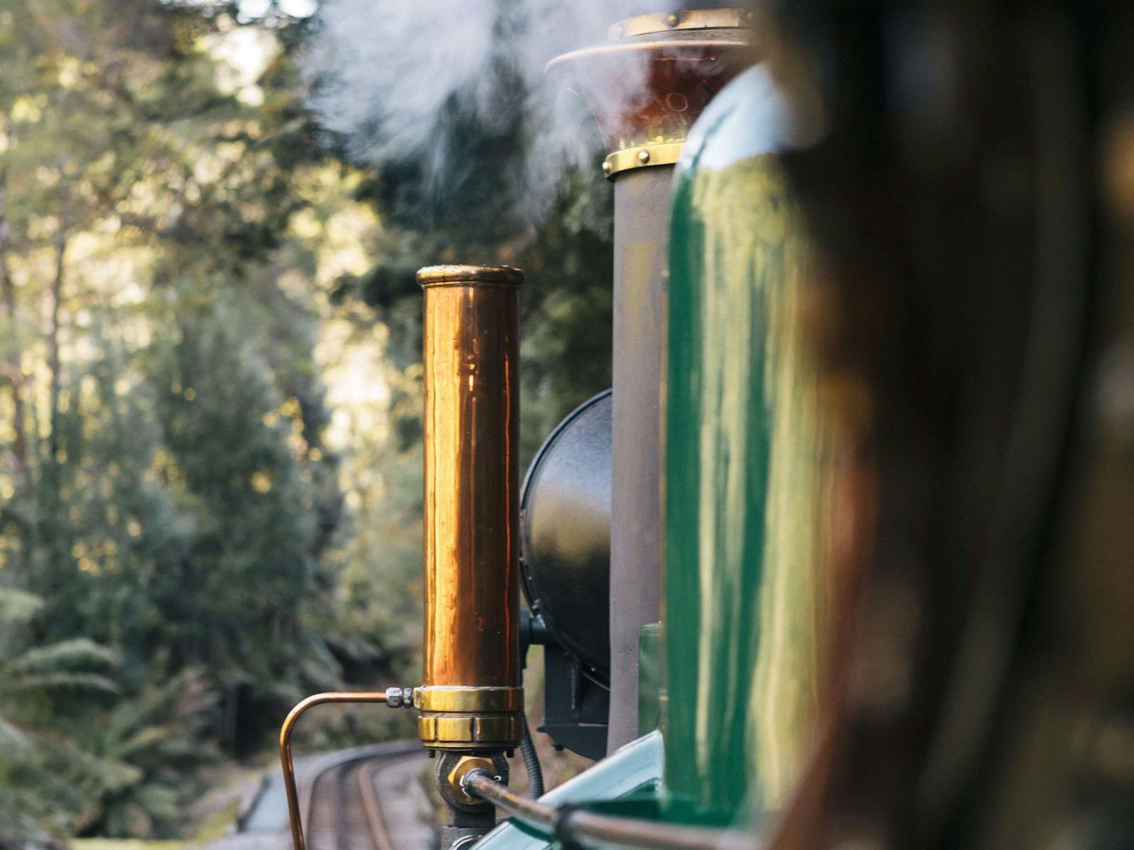 Steam is emitted from the loco chimney in an image taken from the footplate