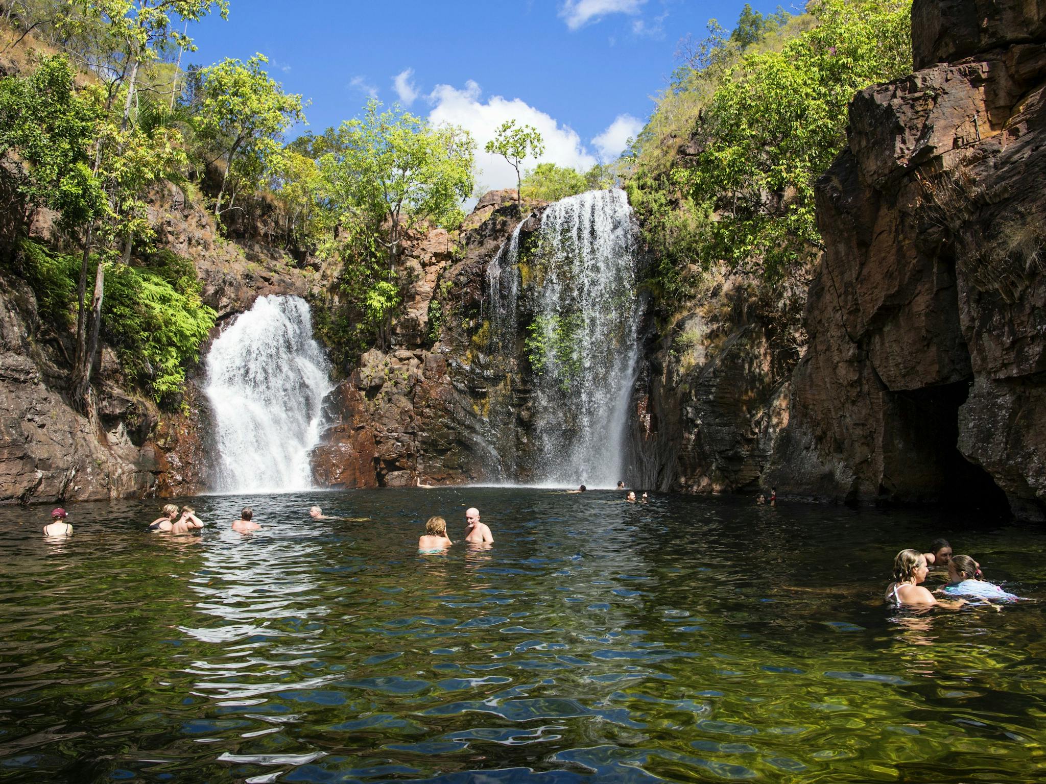 Swimming at Florence Falls, Litchfield National Park.