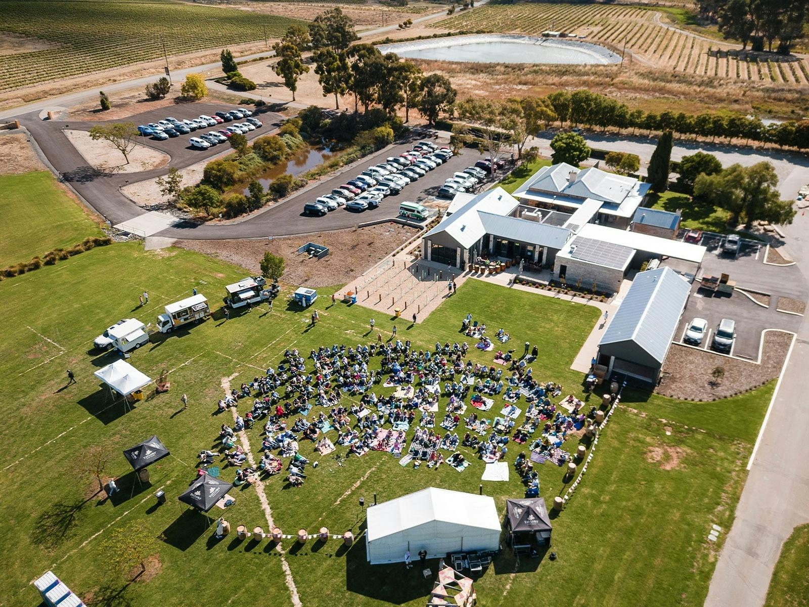 Birdseye view of Taylors Wines Festival at Cellar Door