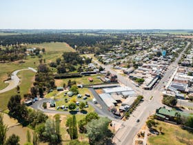 Drone image of Lockhart Caravan Park