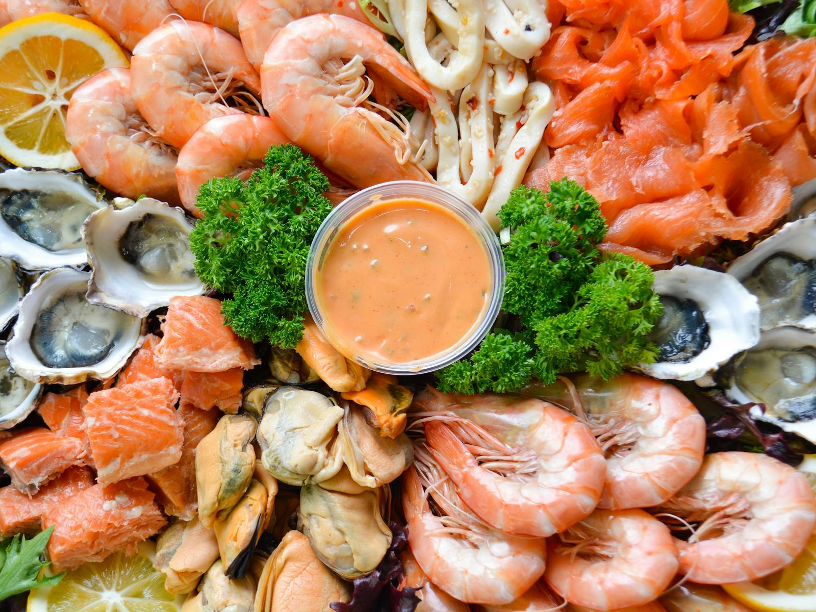 Fresh Tasmanian seafood platter