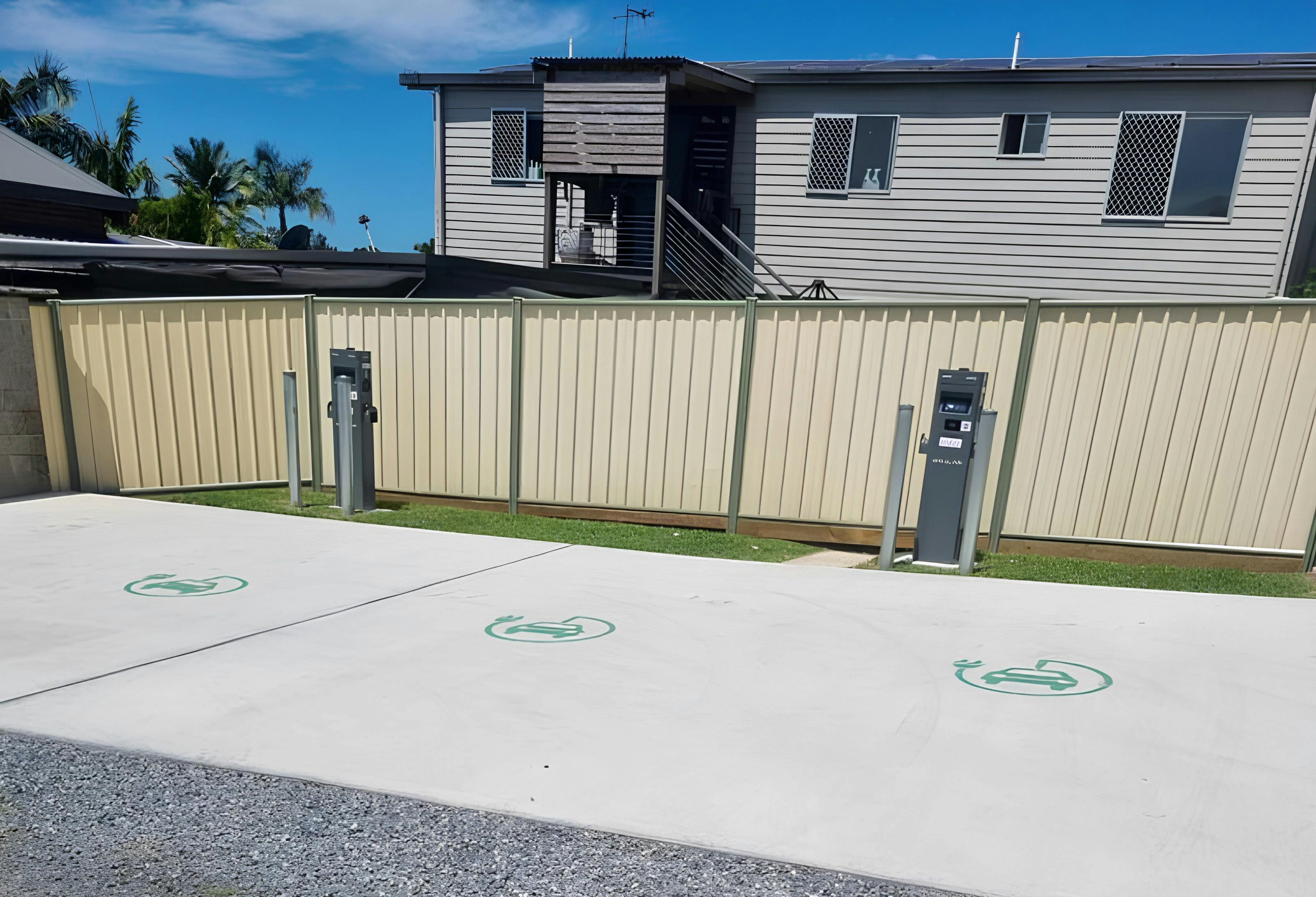 two electronic EV chargers