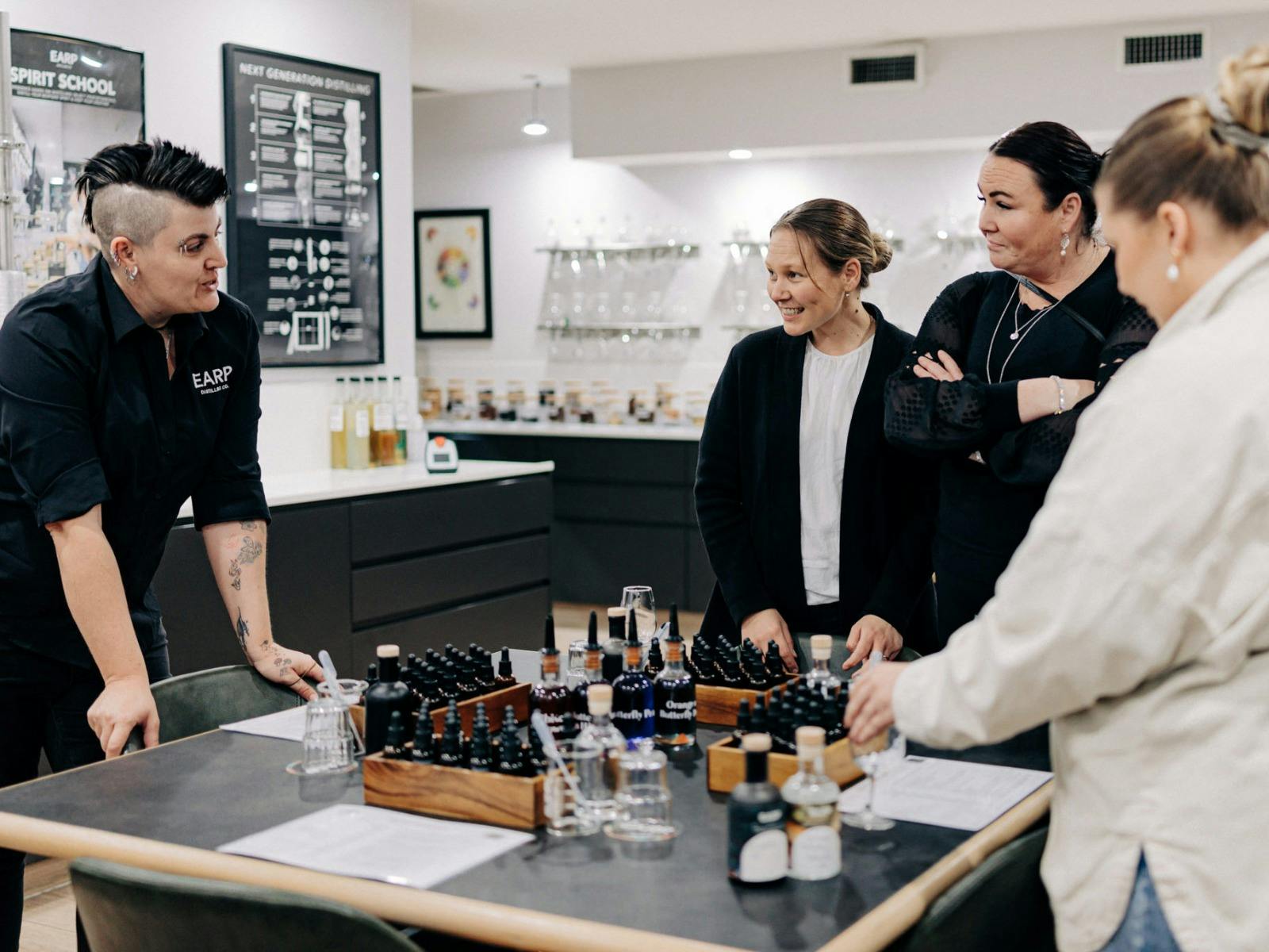 People sharing in a gin tasting