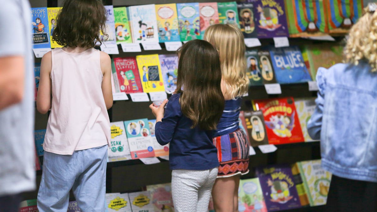 Kids in bookshop
