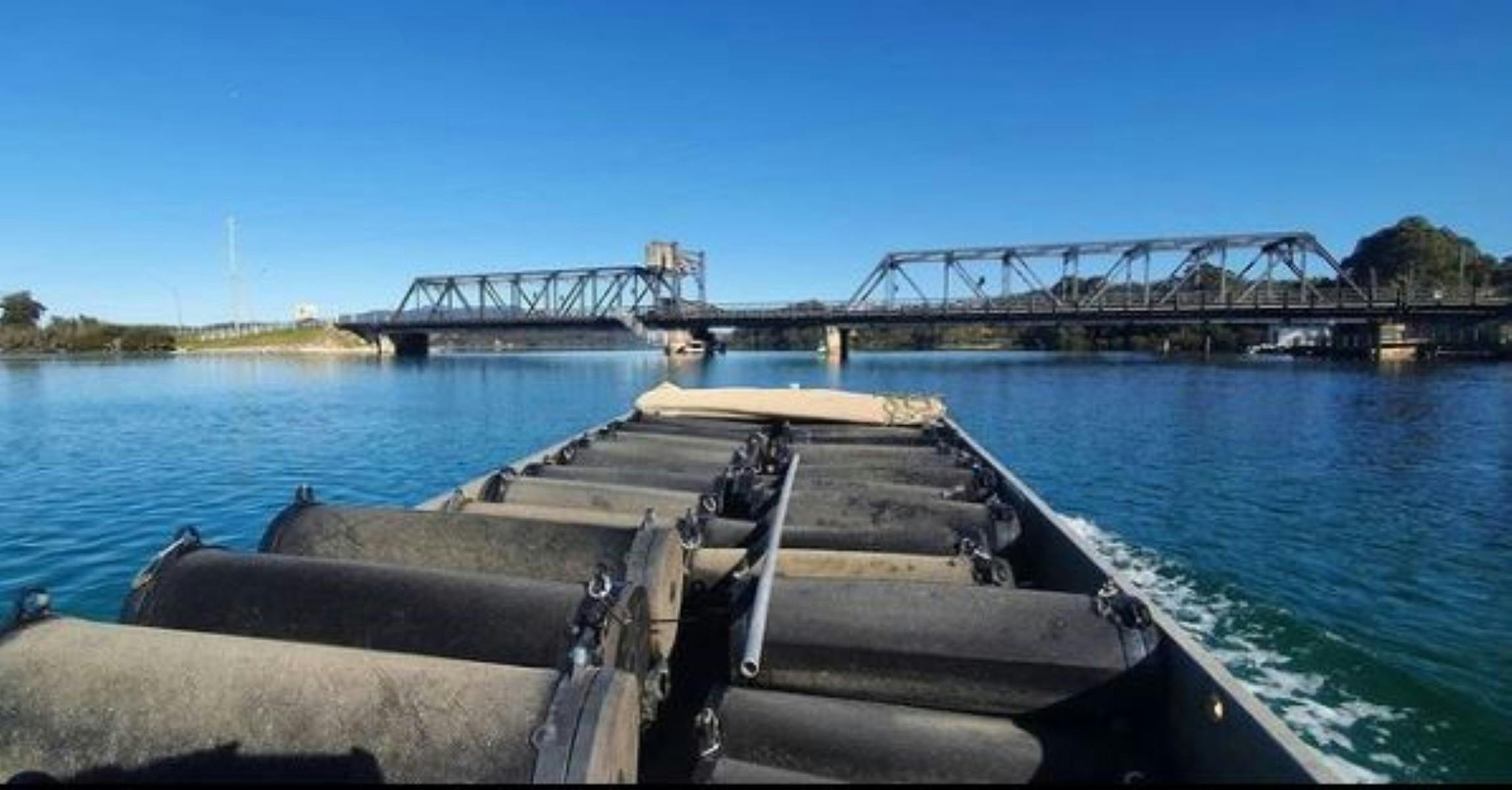 Heading out to the farm with a load of baby oysters.