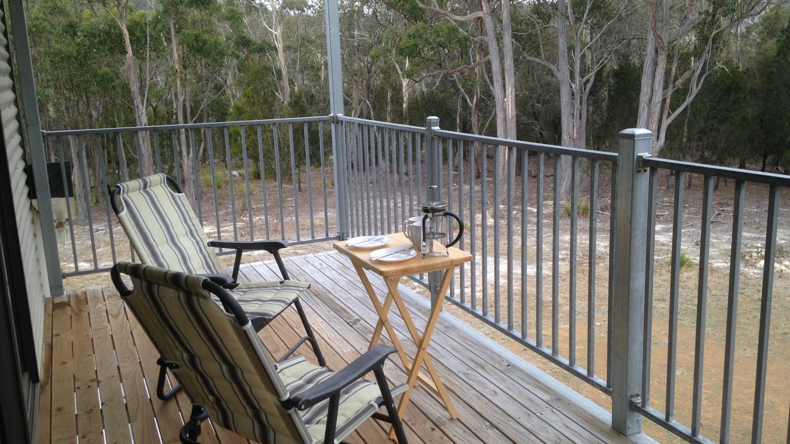 Breakfast on the upstairs deck