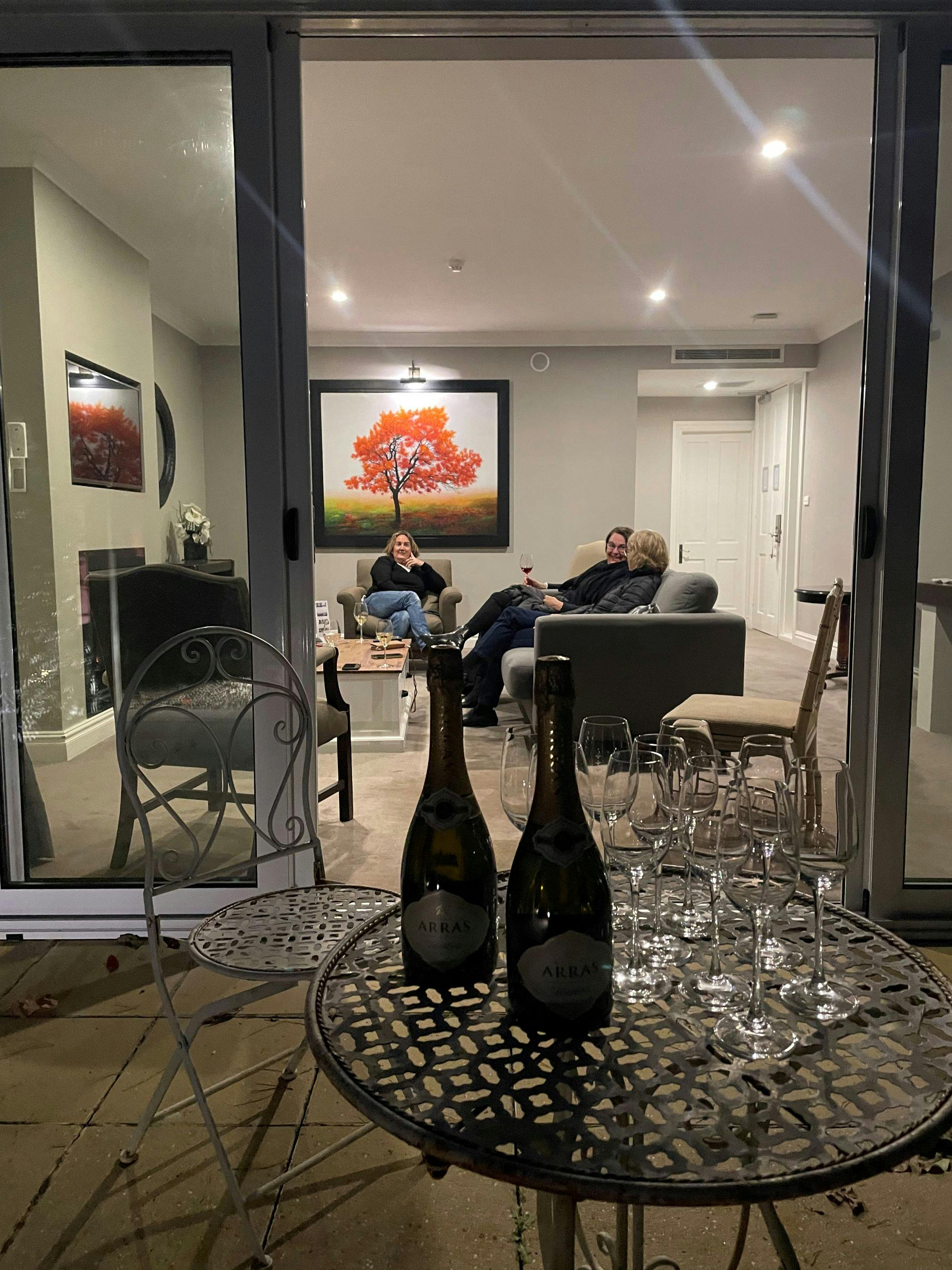 Champagne and relaxed lounge setting