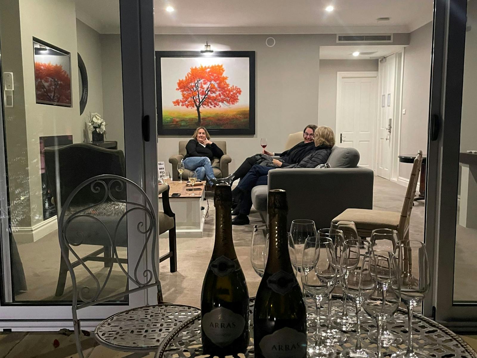 Champagne and relaxed lounge setting