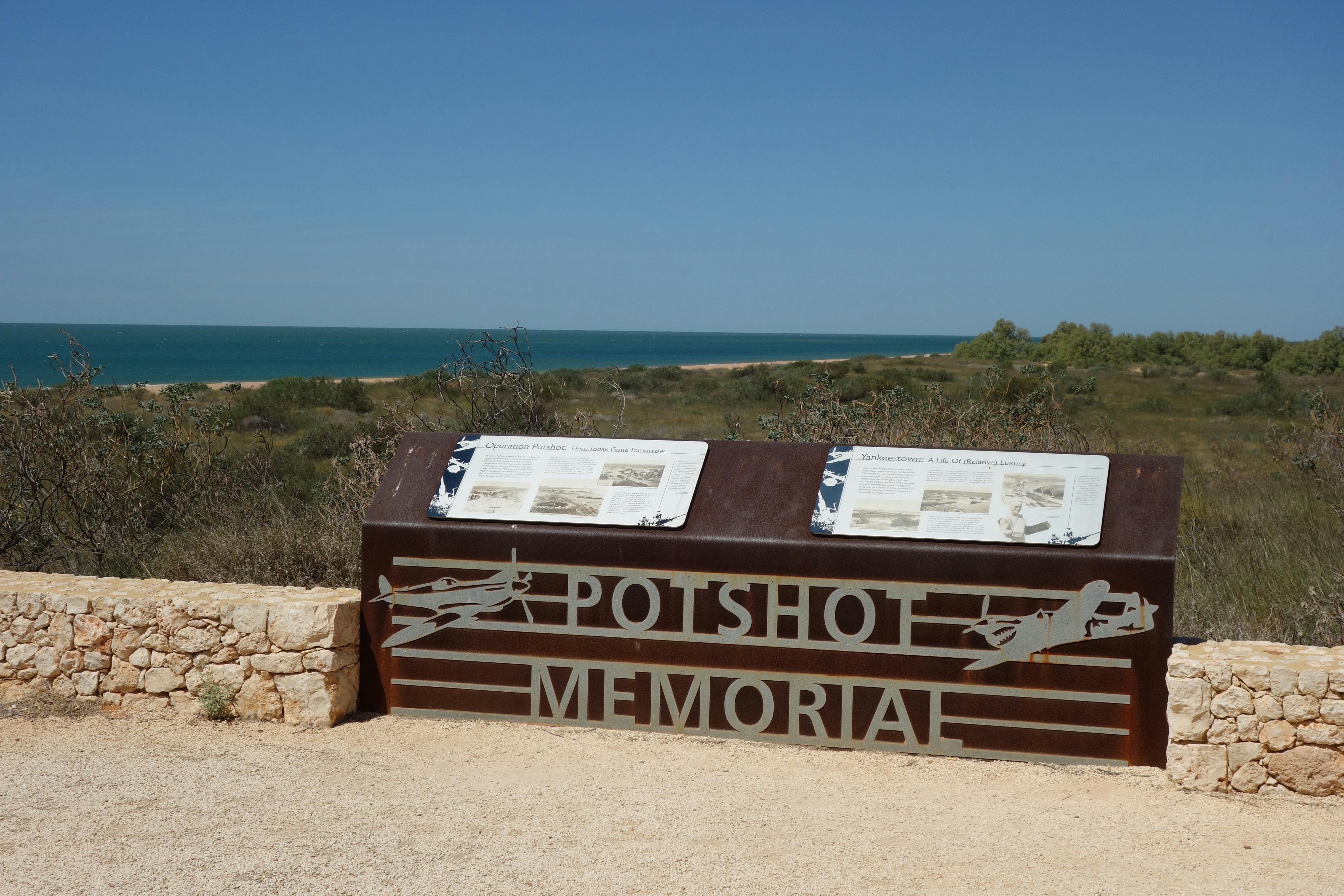 Information board at the Potshot memorial