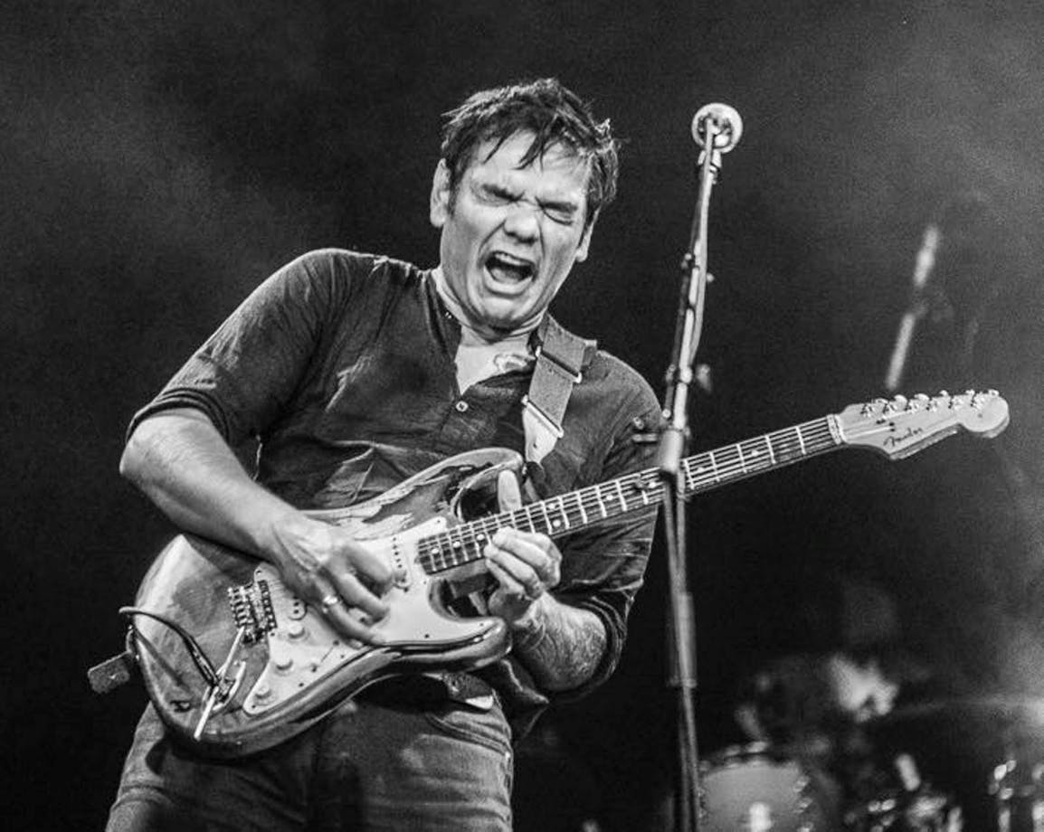 Picture shows Steve Edmonds playing electric guitar