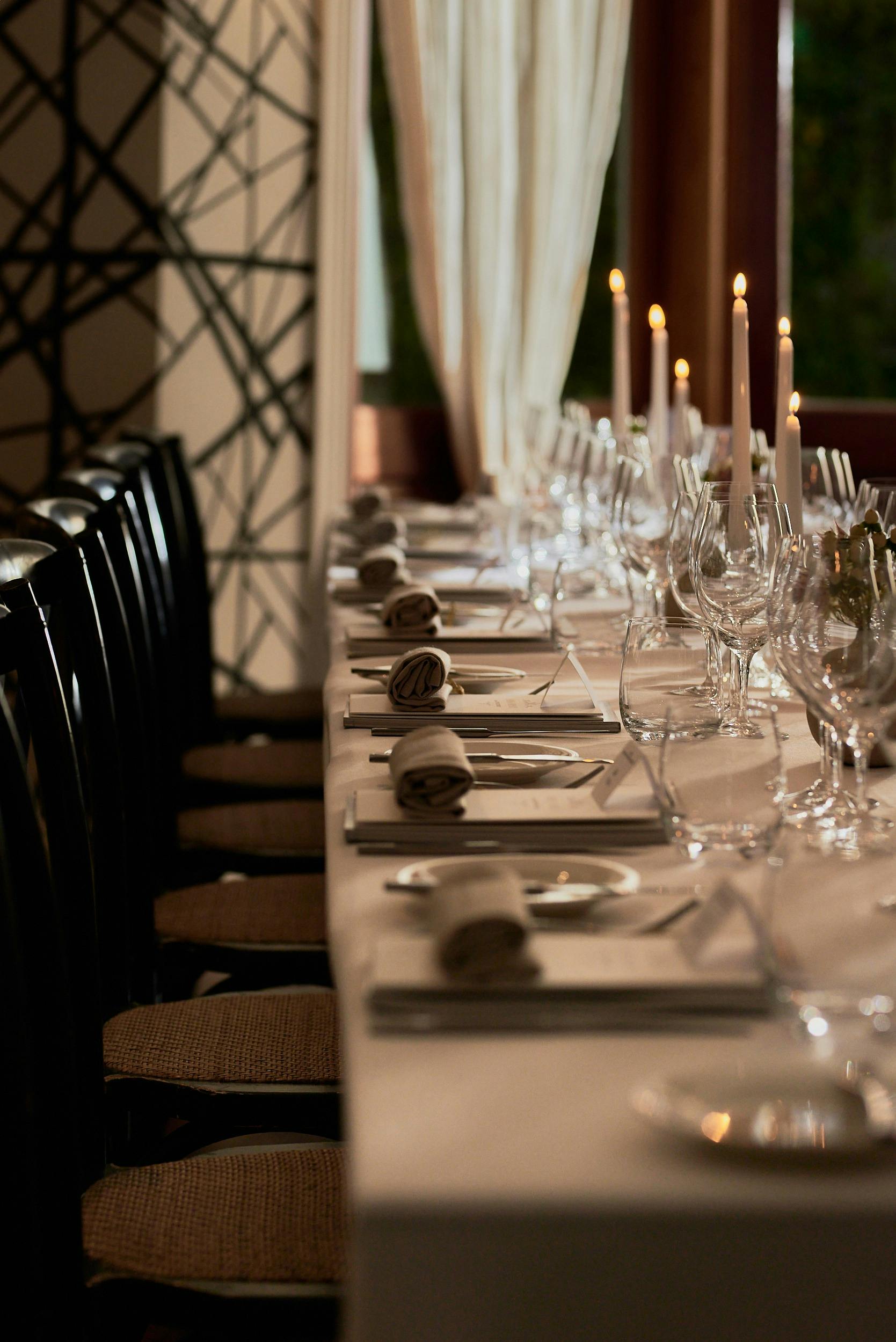 Beautiful, candlelit table setting