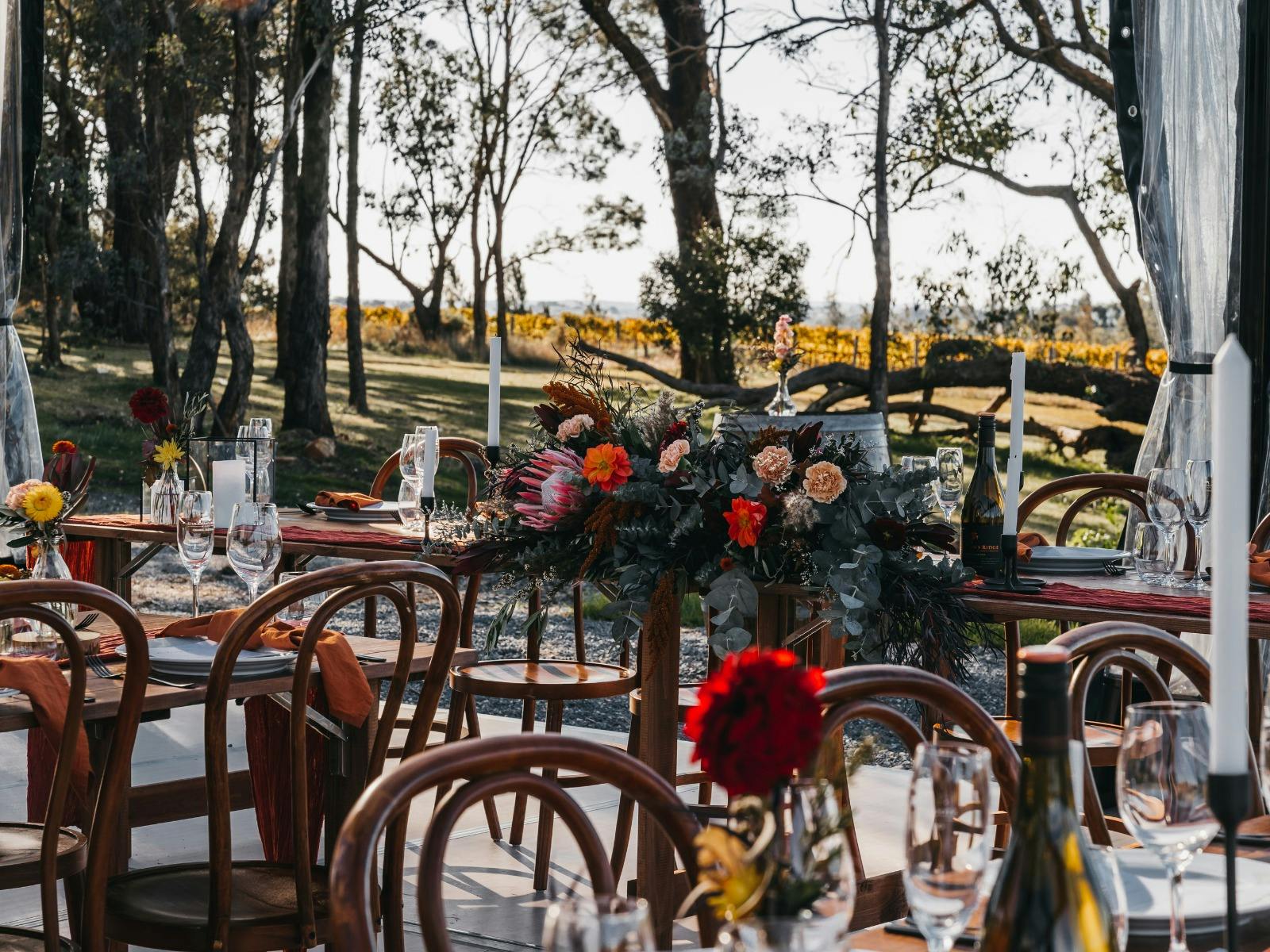 Wooden bridal table with australian native