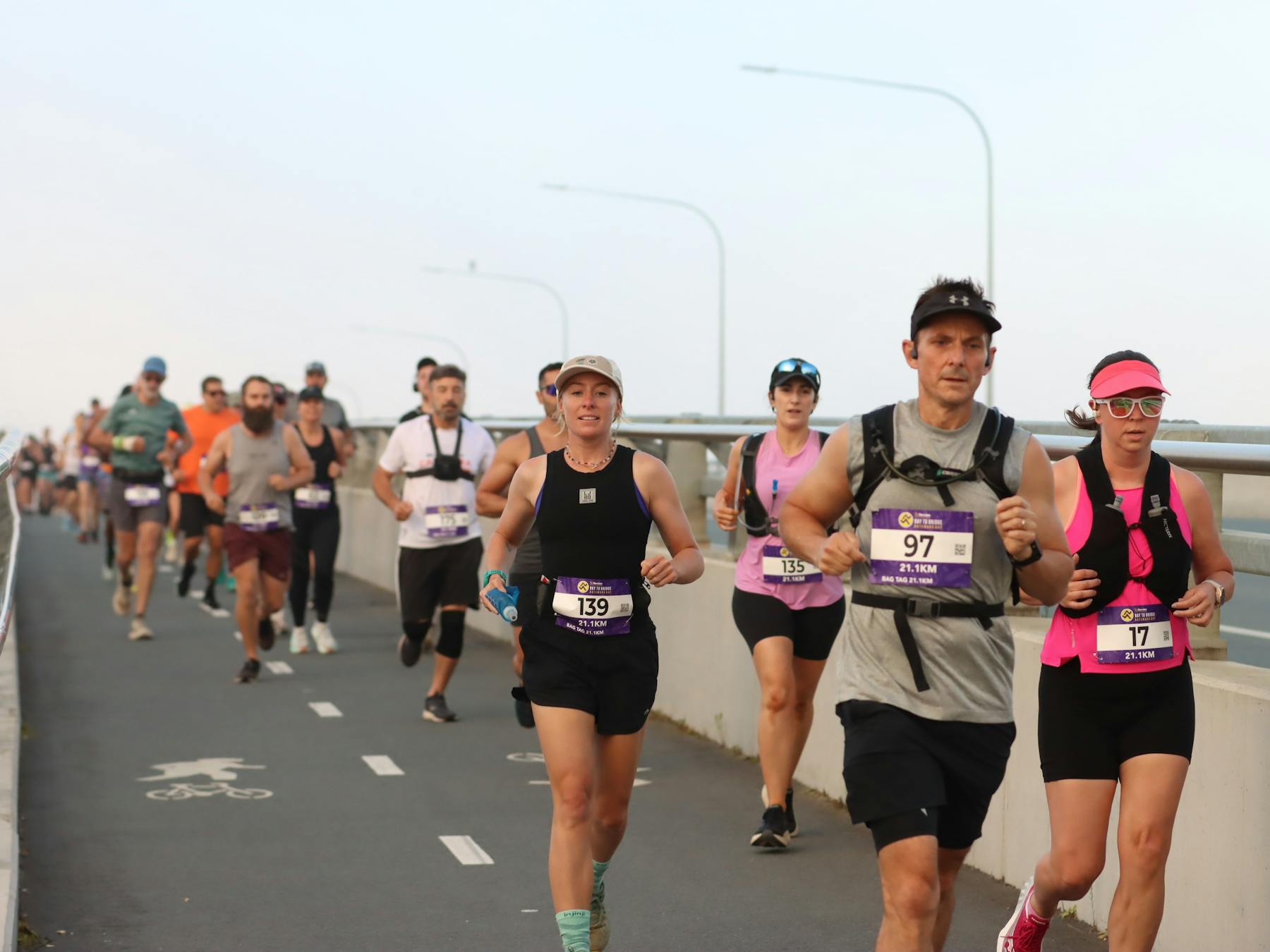 A group of runners crossing the Clyde River Bridge