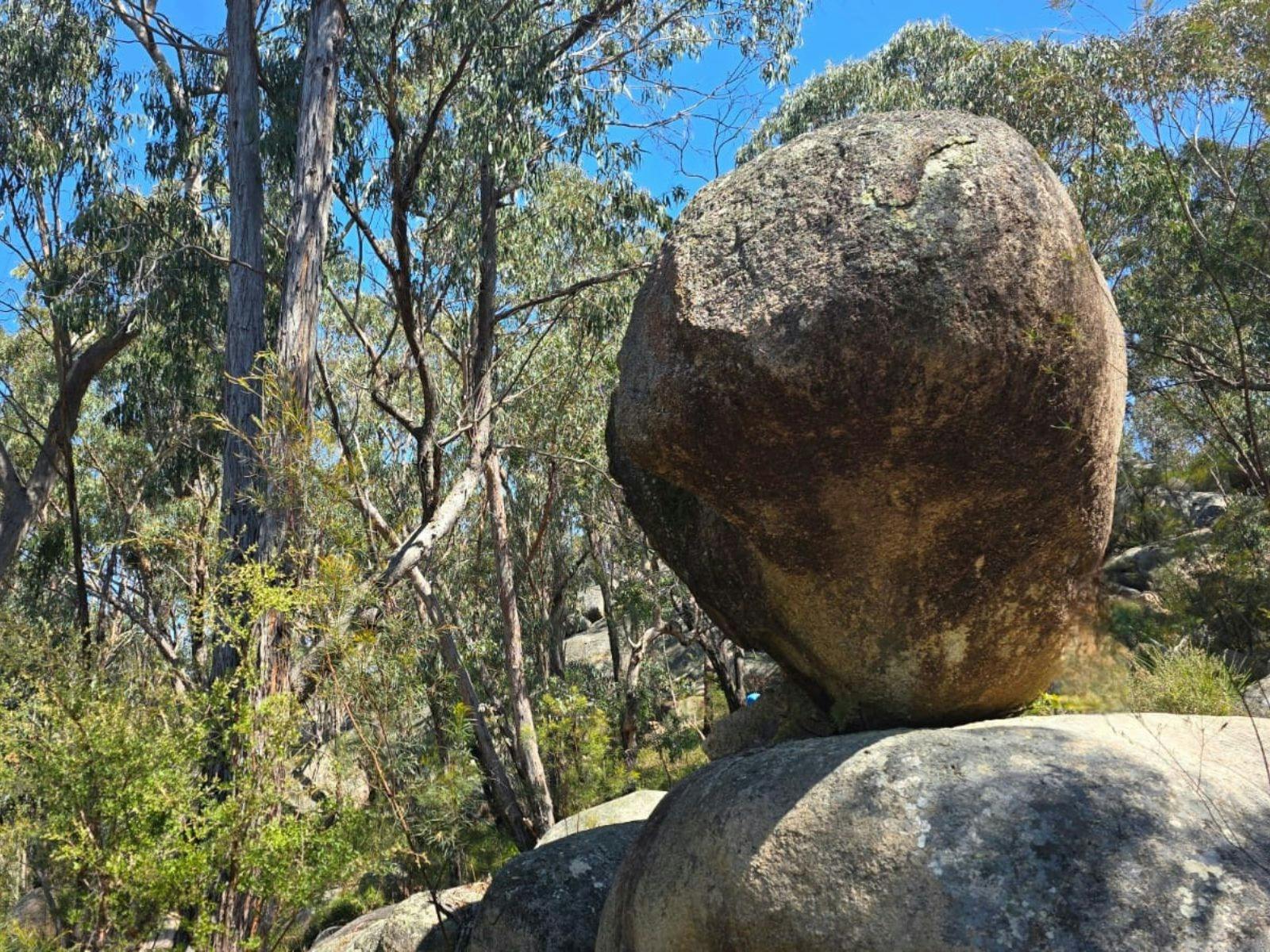 One granite boulder balanced on another