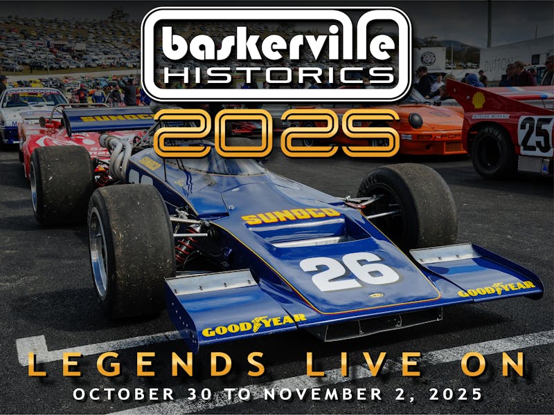 Race cars on the starting grid with the crowd in the back-ground