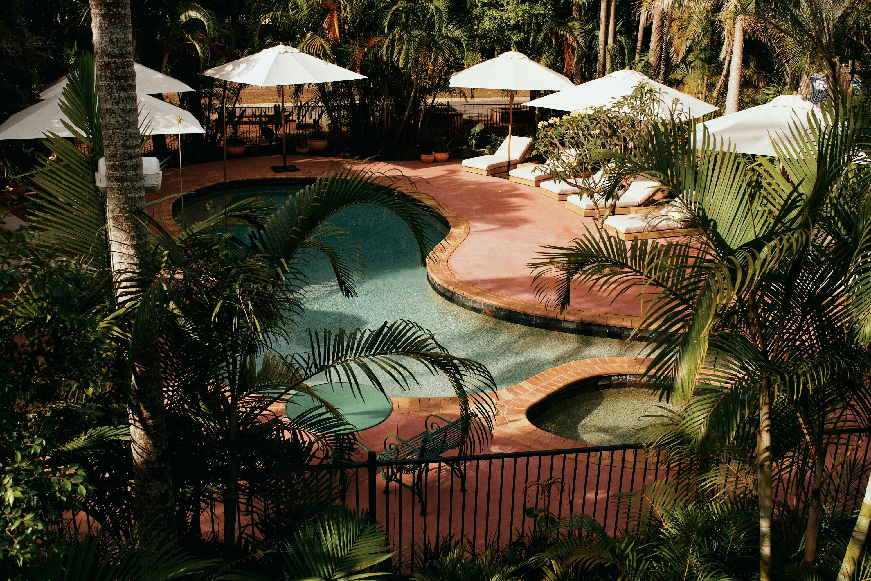 The Sunseeker, Byron Bay; original kidney-shaped pool