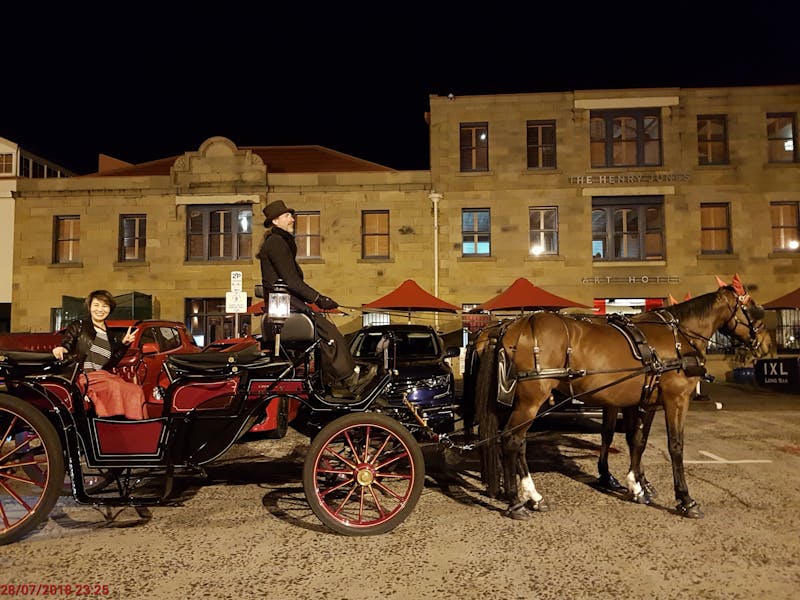 Waterfront carriage ride in front of IXL