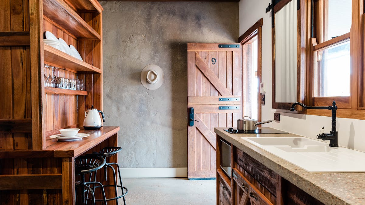 Self-contained kitchenette in Homestead Stables