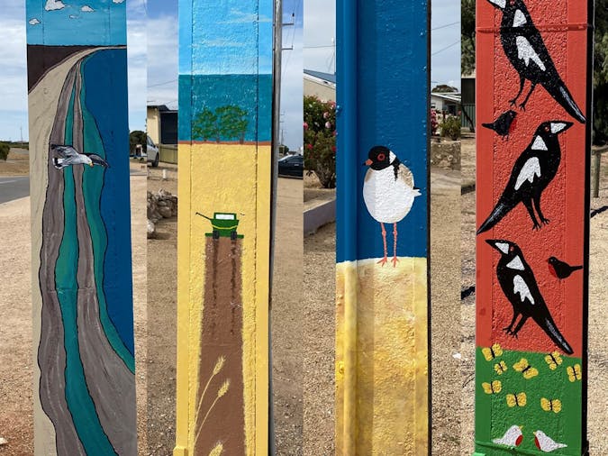 Self Guided Art Tour Tiddy Widdy Beach Paint a Pole Community Art Project