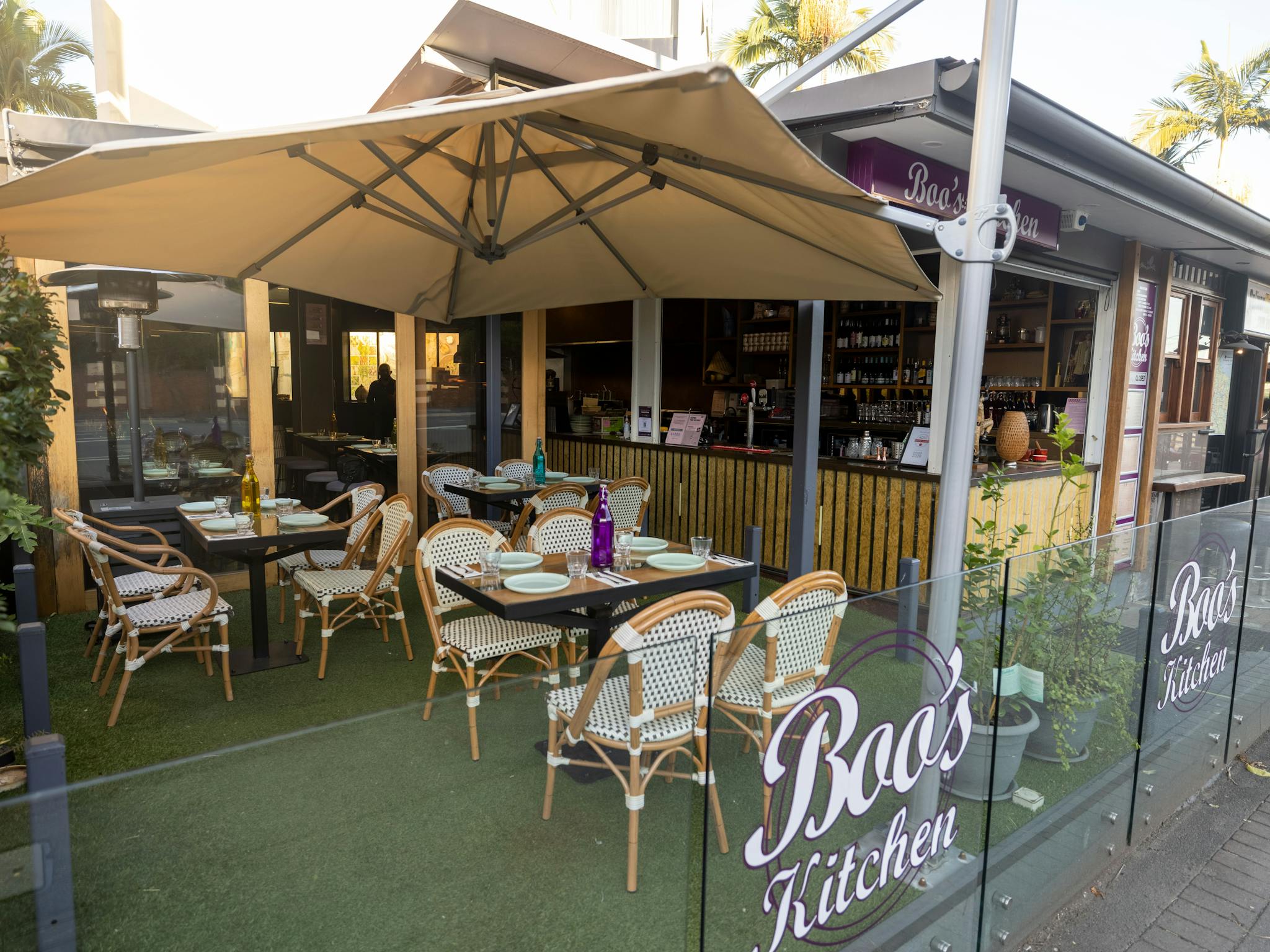 Guests can watch the world go by from the inviting astro-turf terrace Guests can watch the world go by from the inviting astro-turf terrace