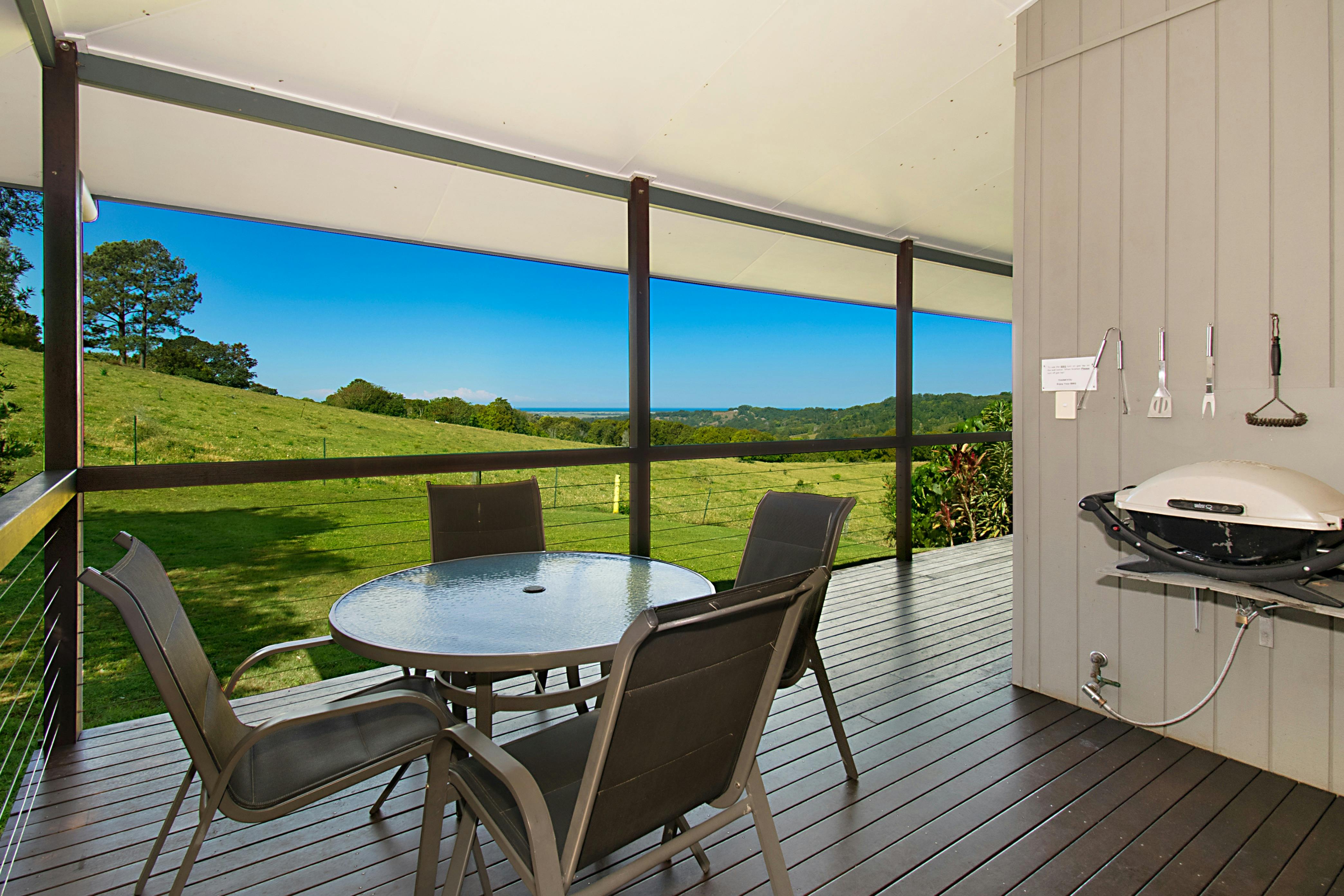 on the deck of the cottage