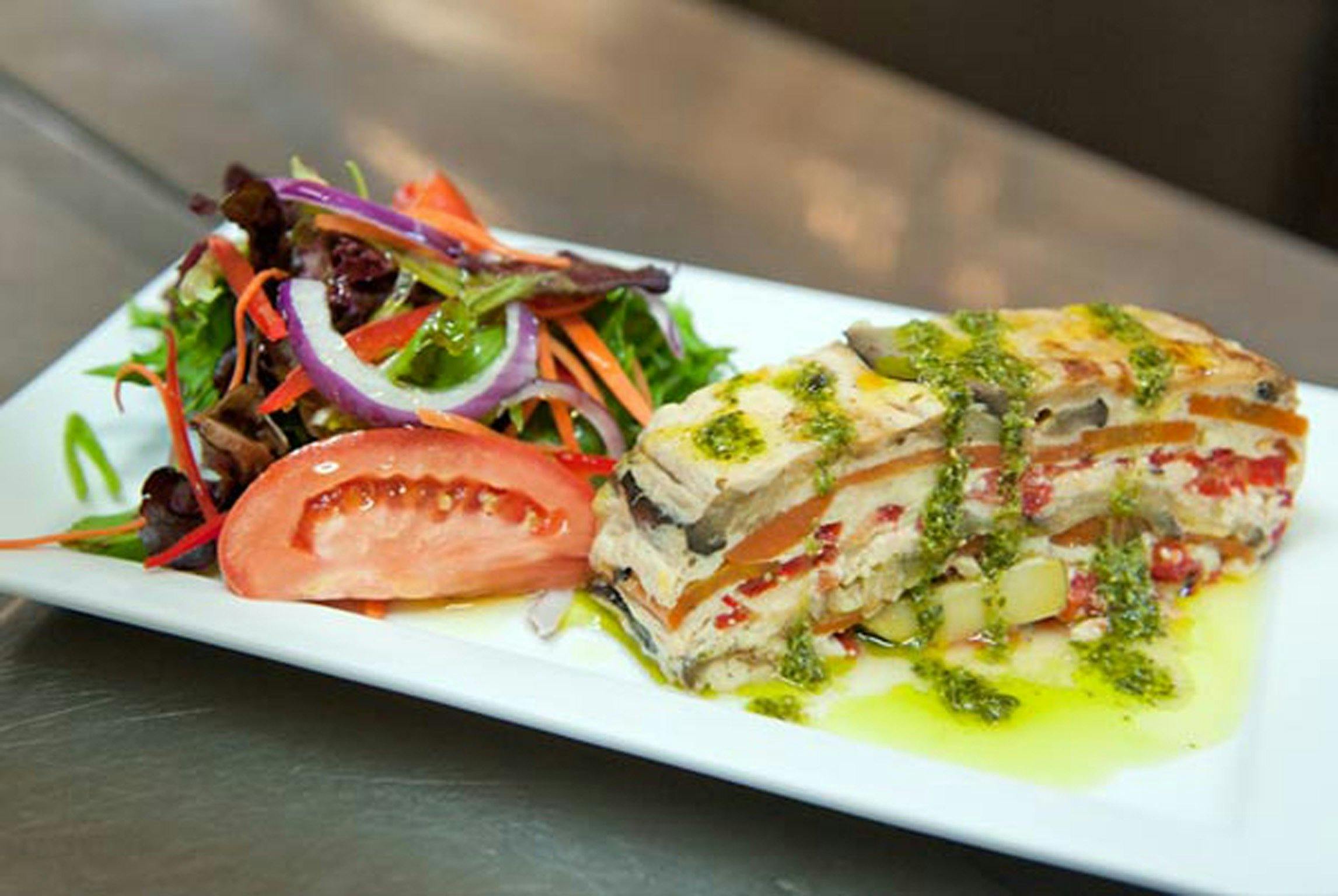 Frittata and fresh garden salad