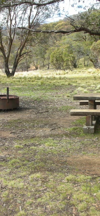 Photo of picnic table and fire pit