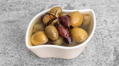 Mixed Italian Olives marinated in Garlic, Herbs, and Extra Virgin Olive Oil