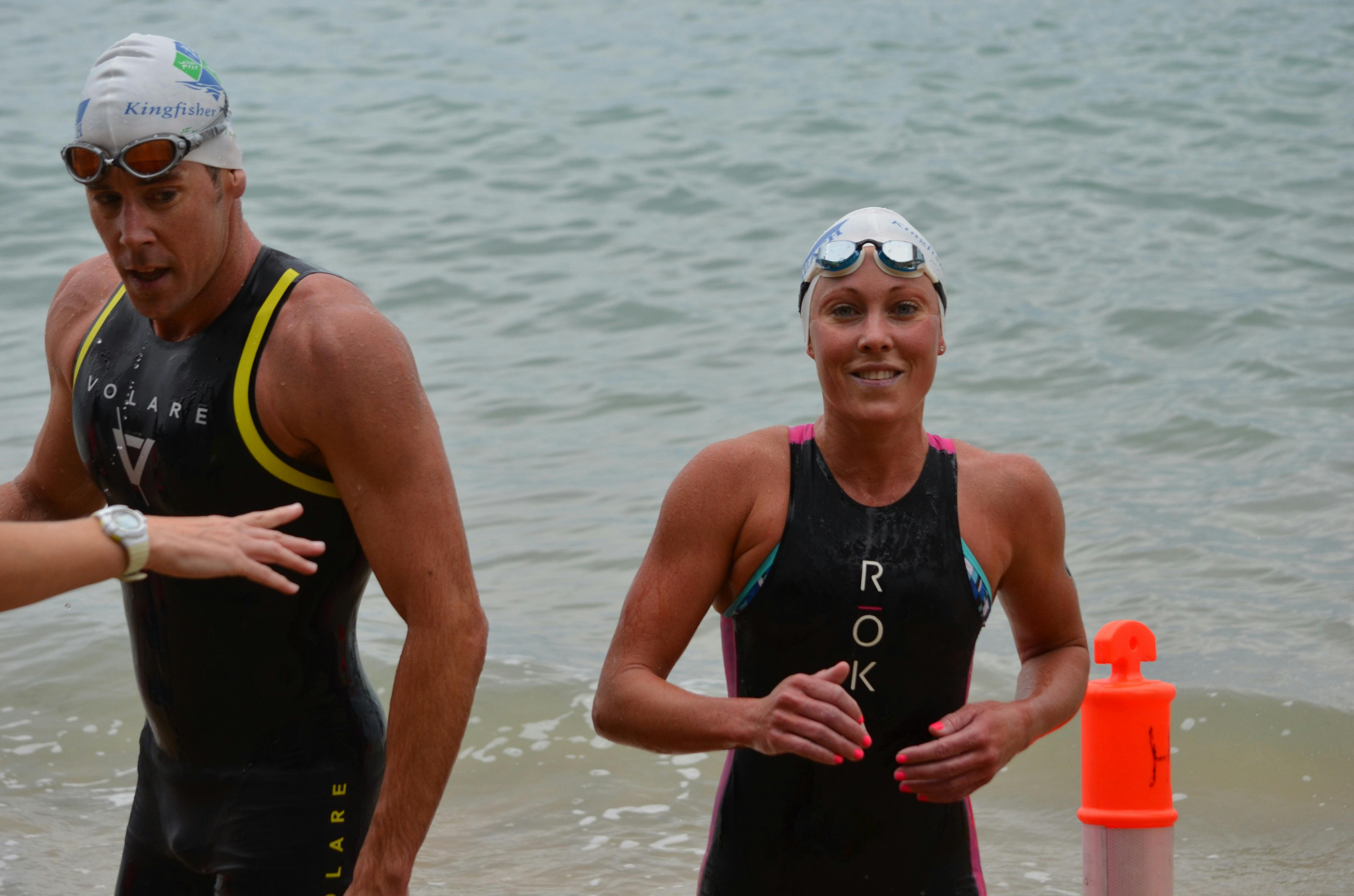 Couple of triathlon pros
