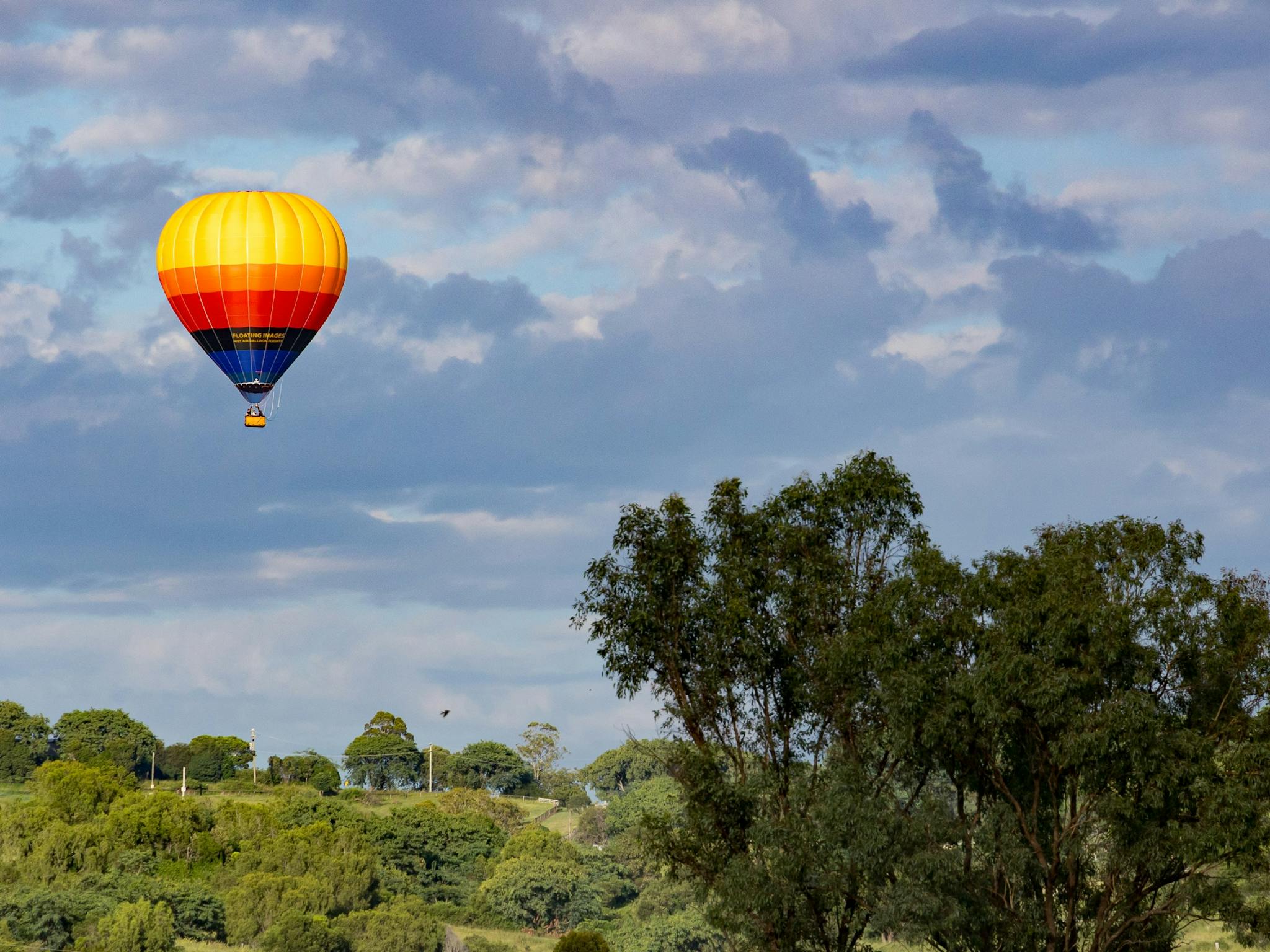 Balloon flying over SE Queensland countryside Balloon flying over SE Queensland countryside