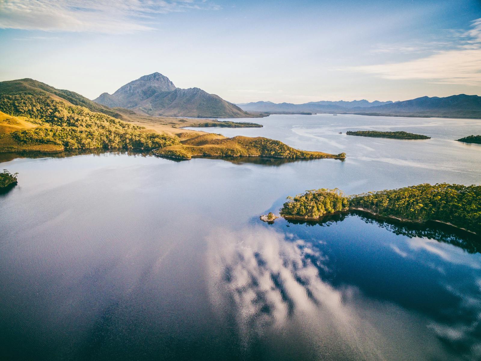 An arial view of Bathurst Harbour