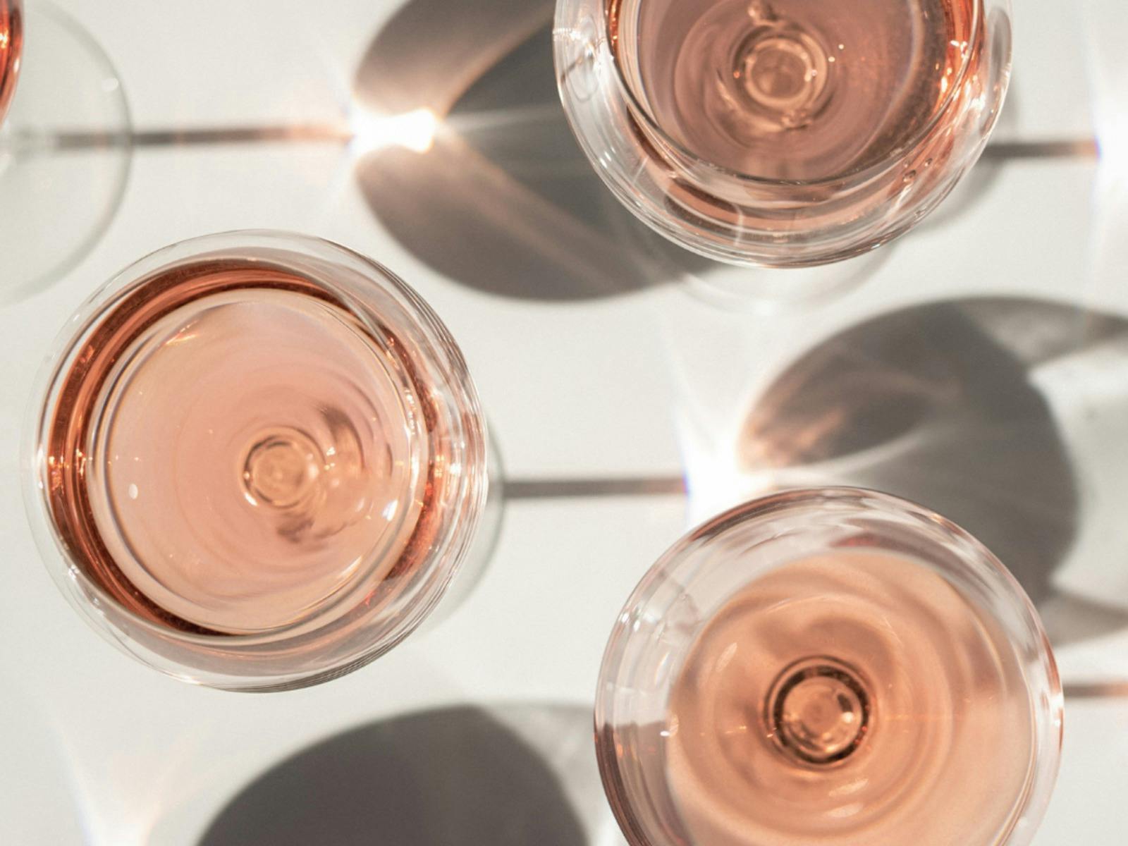 Three glasses of Rosé wine