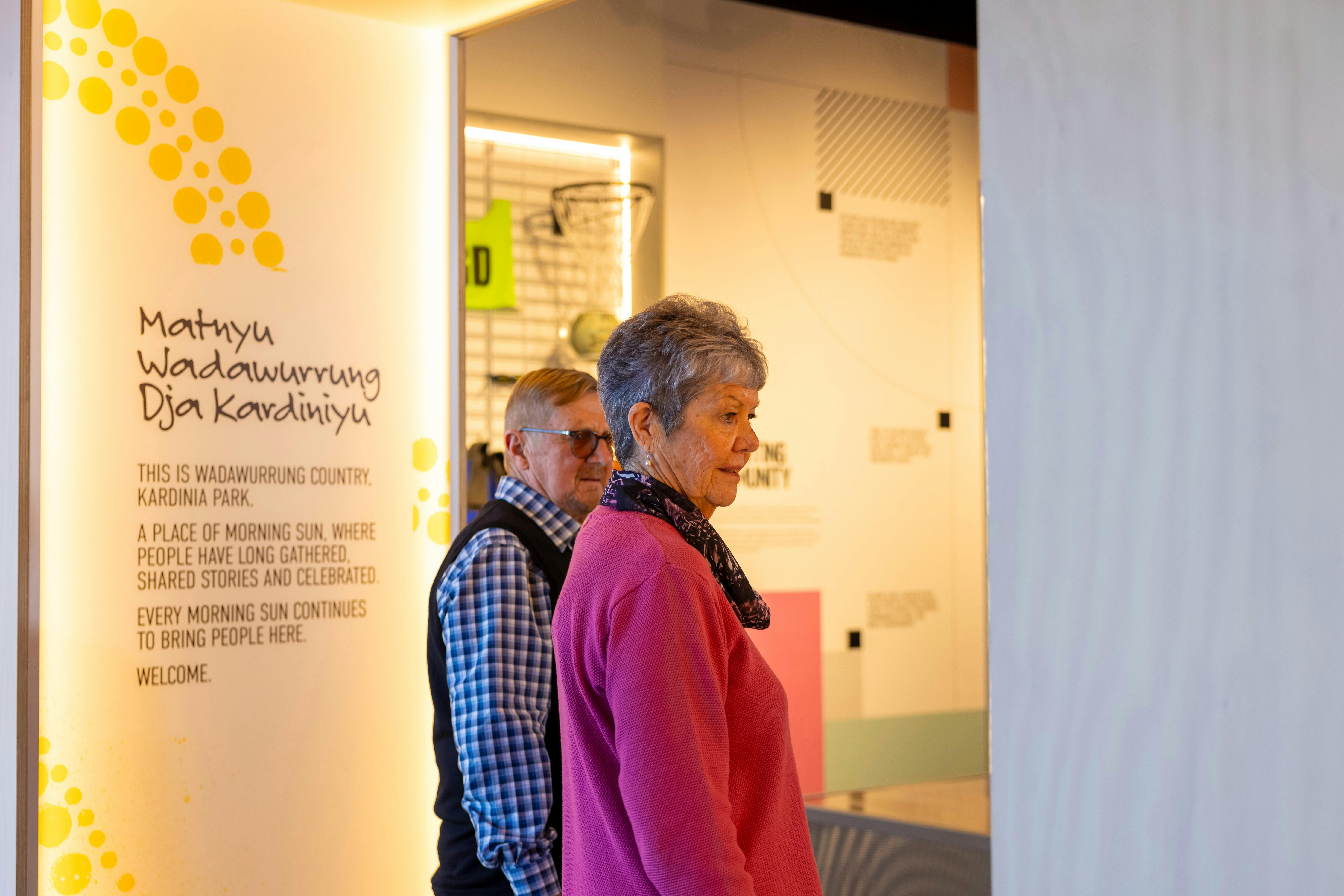 Elderly Couple entering the Geelong Sports Museum