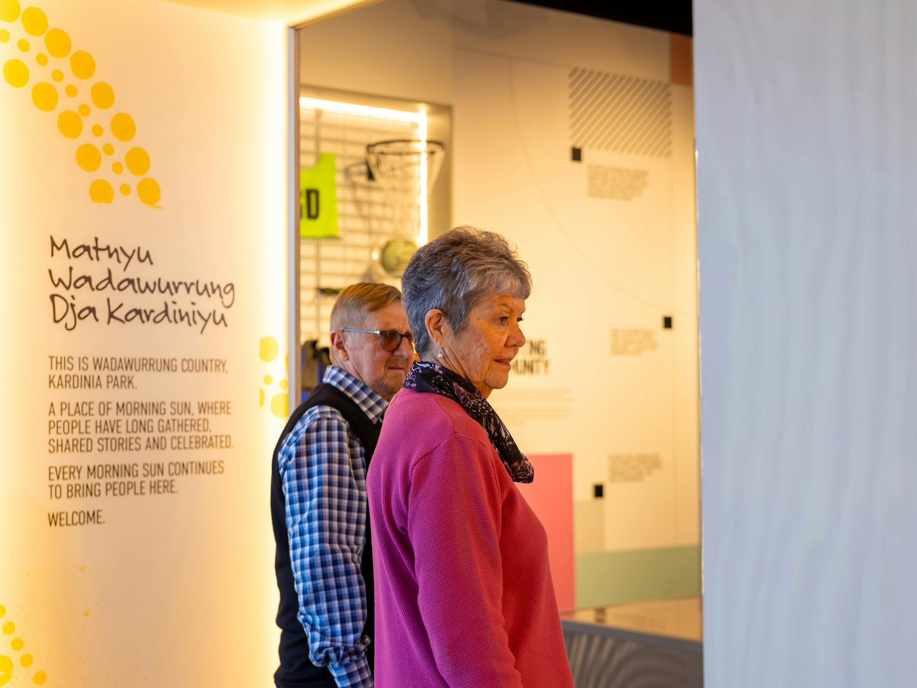 Elderly Couple entering the Geelong Sports Museum