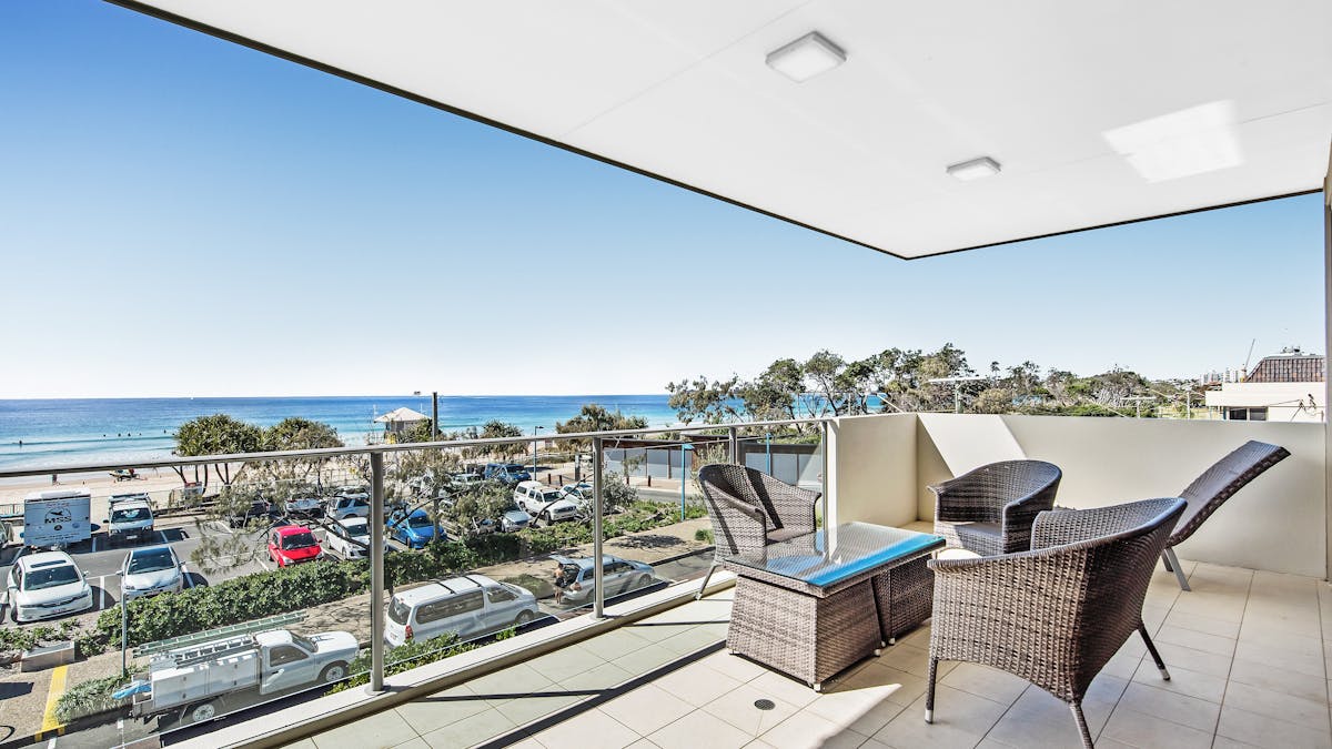 Balcony overlooking Maroochydore Beach