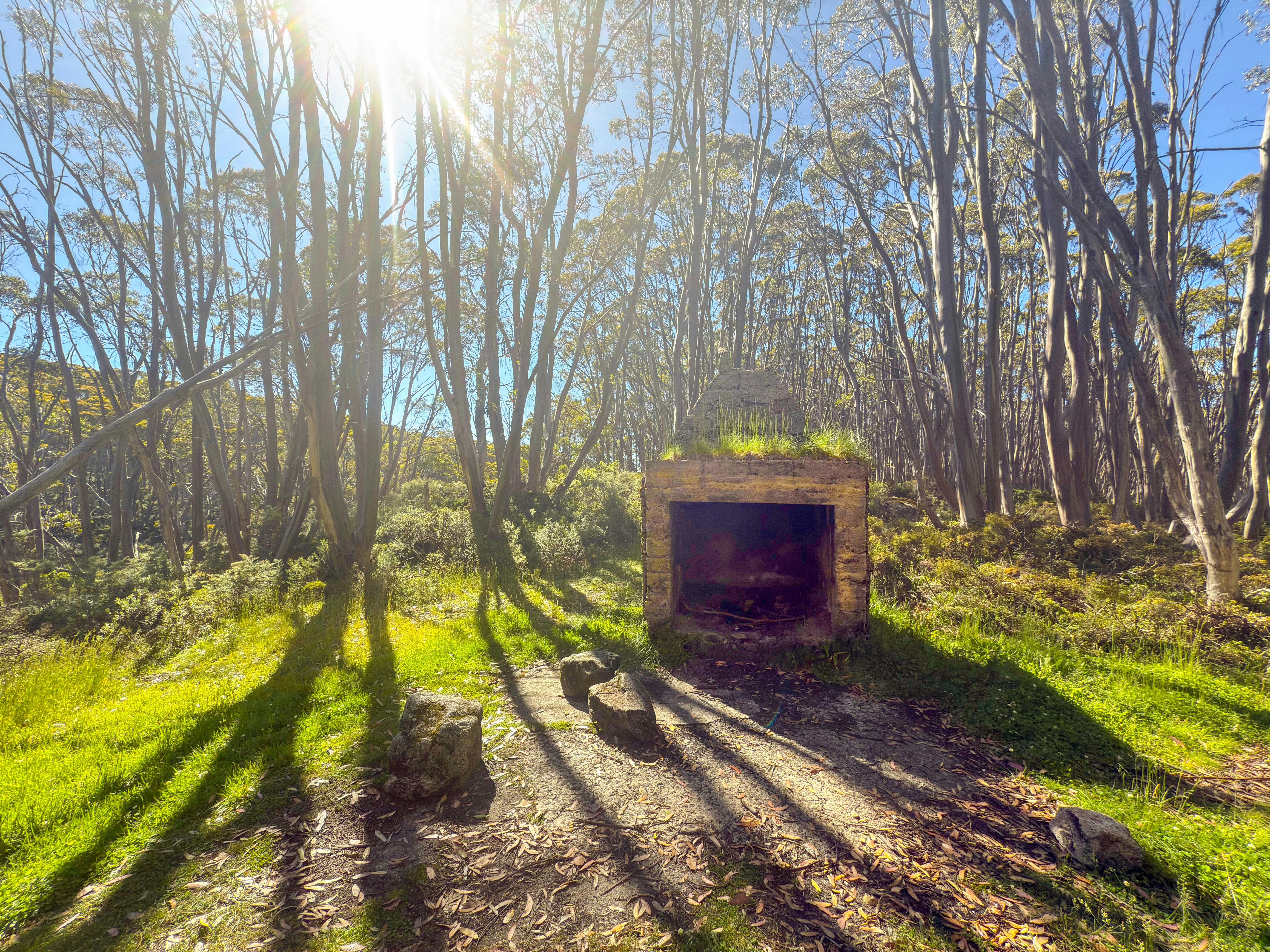 Solitary chimney of Mt Whitelaw Hut.