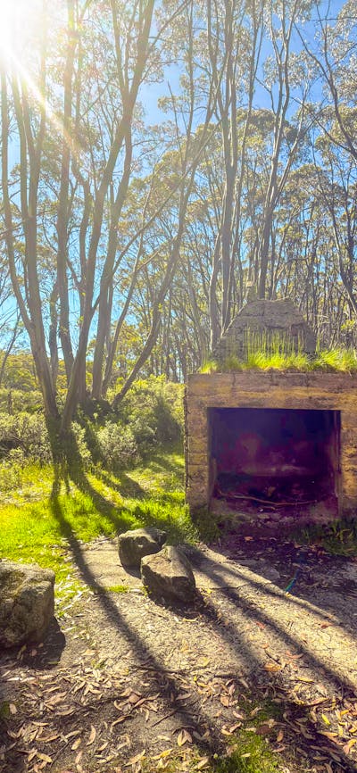 Solitary chimney of Mt Whitelaw Hut.