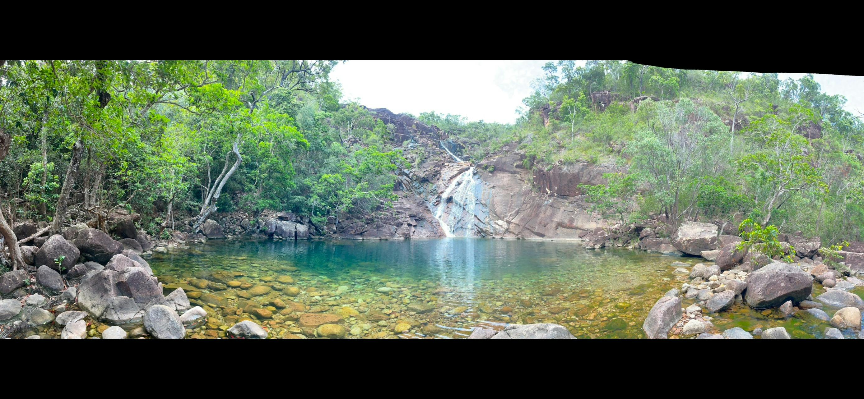 Crystal clear waters of Zoe Bay falls is a must to see