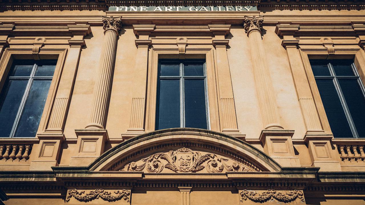 The grand facade of the original 1890 purpose-built Gallery building