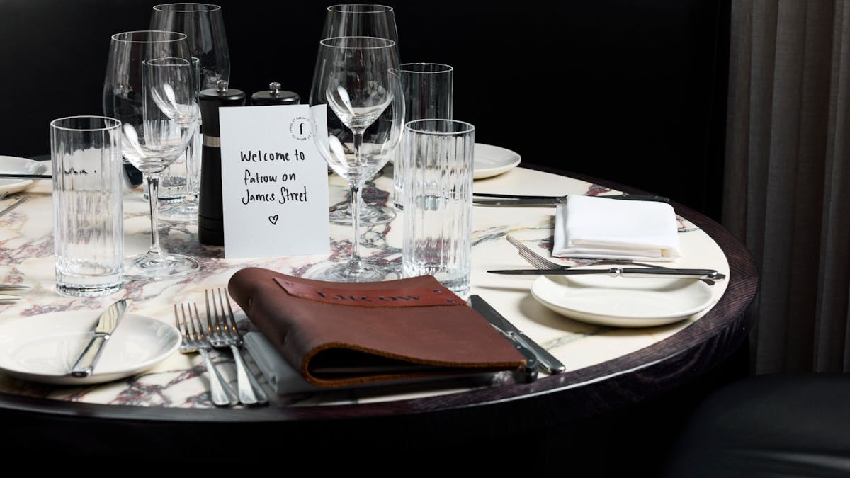 Table setting at Fatcow on James St