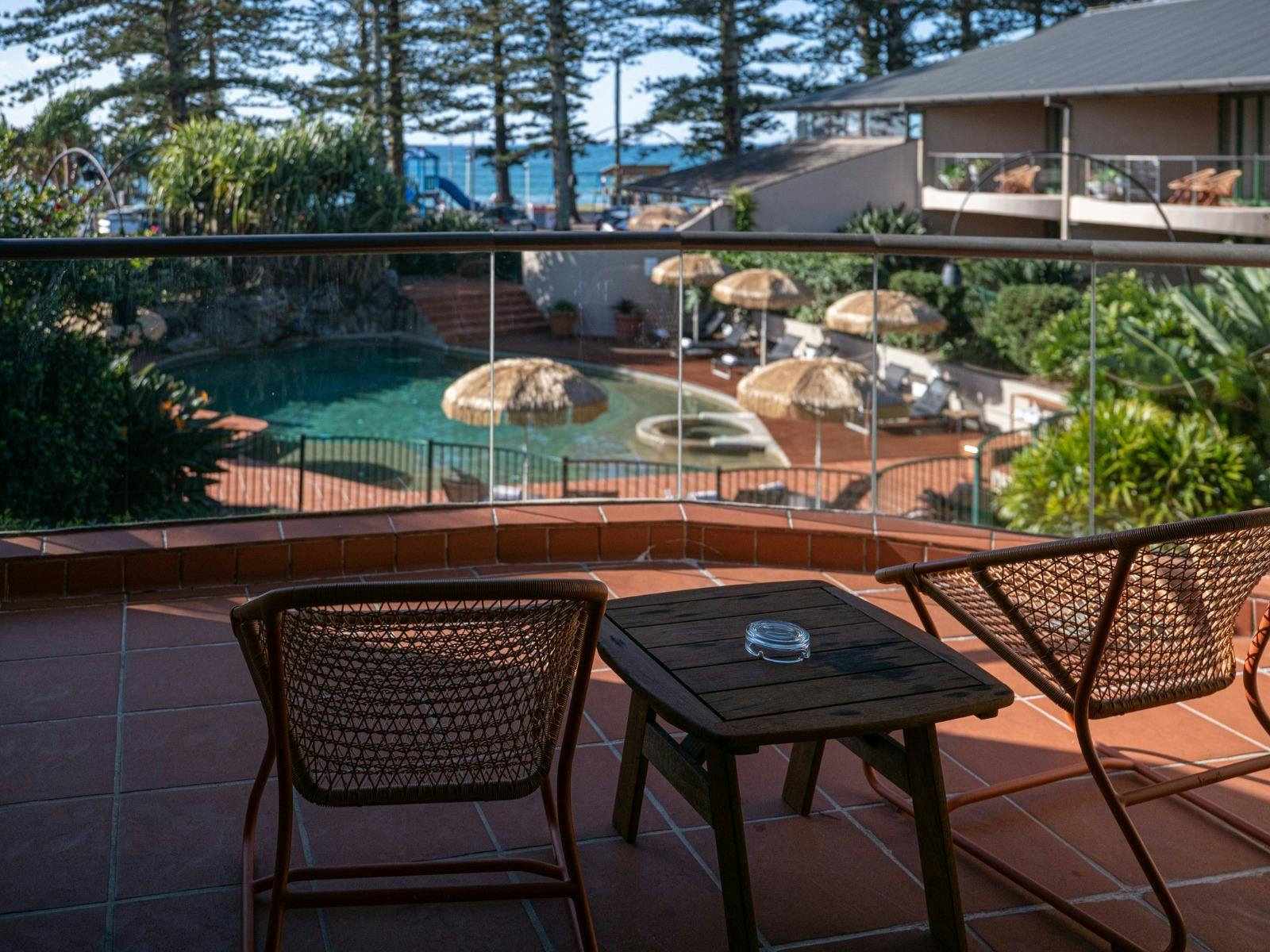 ビーチホテルリゾートのバルコニーからの眺め