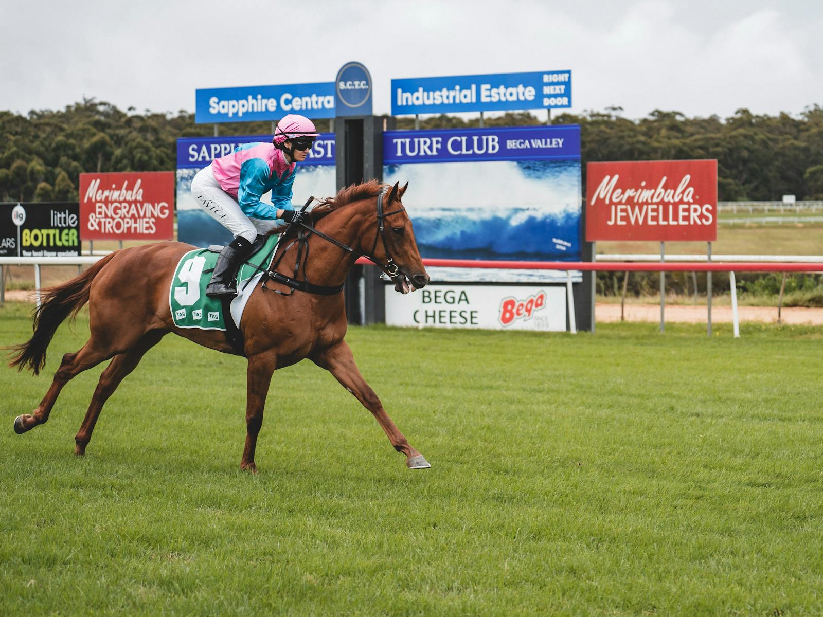 Racing along the track sapphire Coast Turf Club