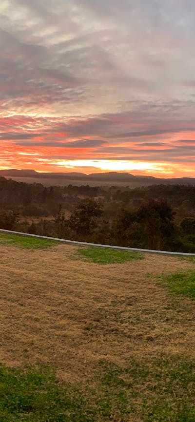 Blazing sky sunset from verandah
