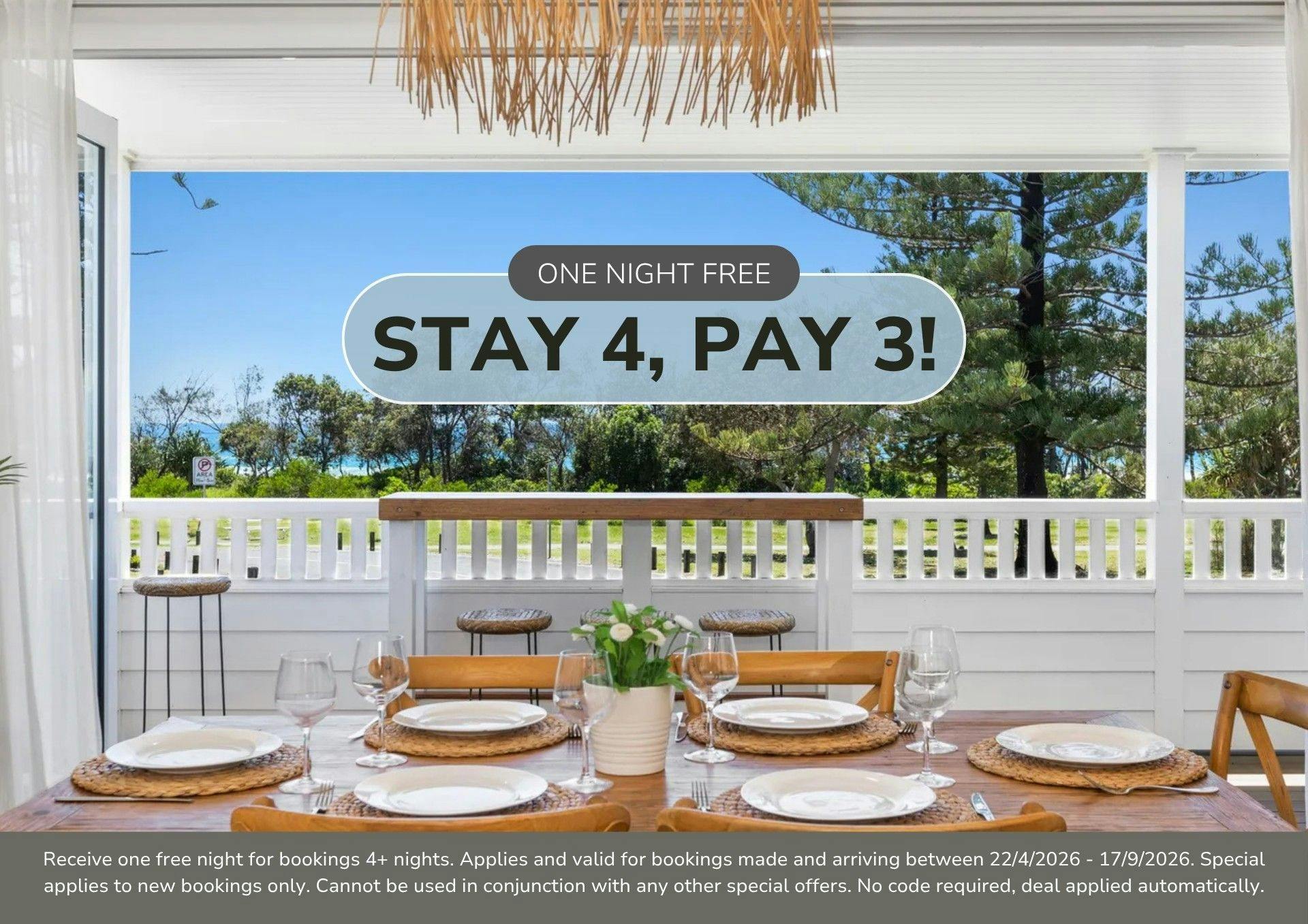 Stay 4 Pay 3
