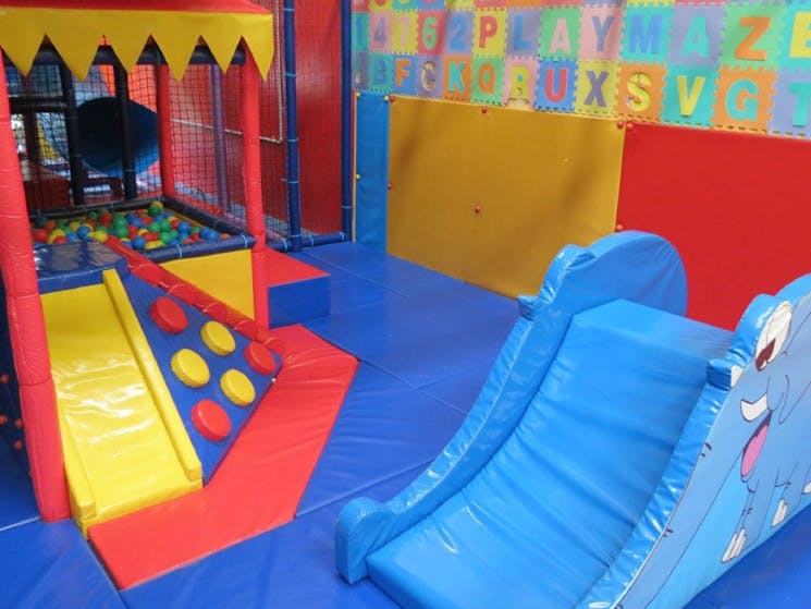 Colourful play equipment available at Playmaze Narellan